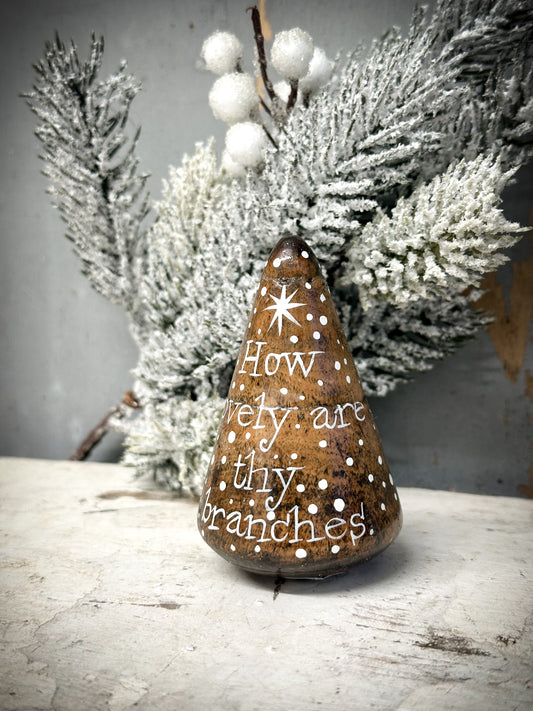 A Medium Hand Painted Antique Plumber’s Turnpin  “How Lovely Are Thy Branches”