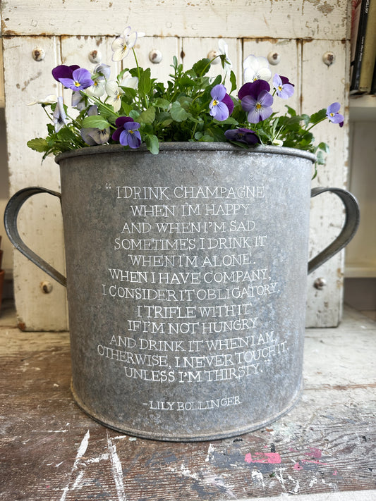 Lily Bollinger Champagne Galvanised Tub