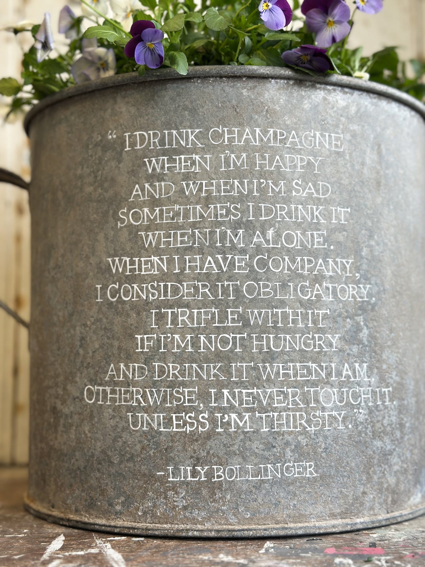 Lily Bollinger Champagne Galvanised Tub