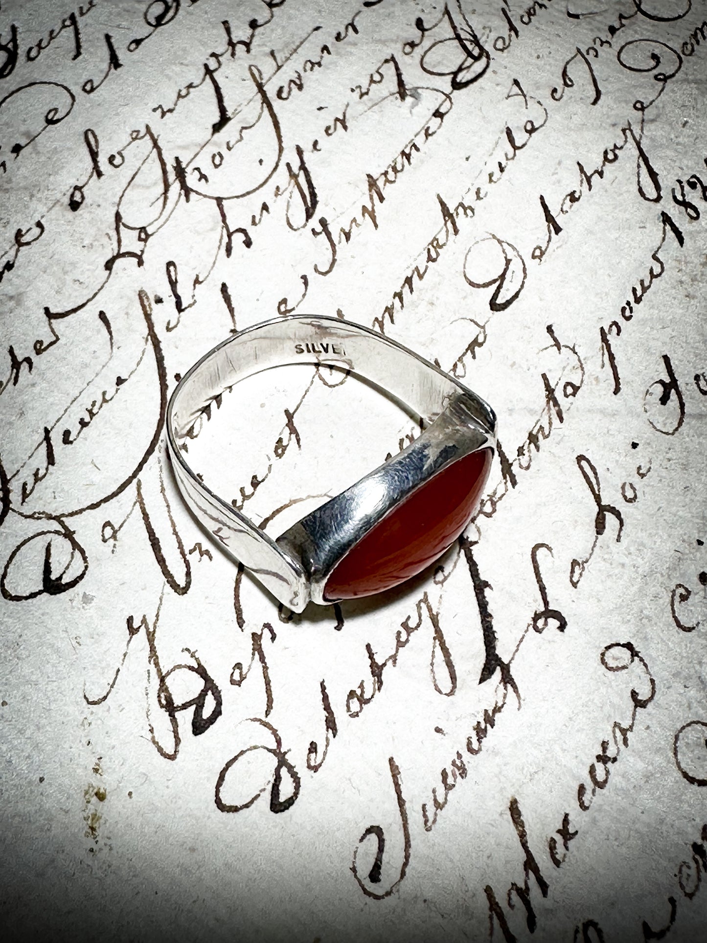 Antique Silver Carnelian Ring