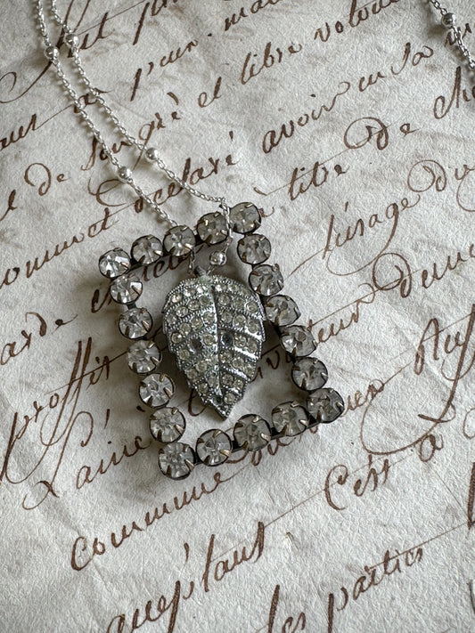 Found Object Pavé Leaf Necklace by Jealous Moon Jewellery