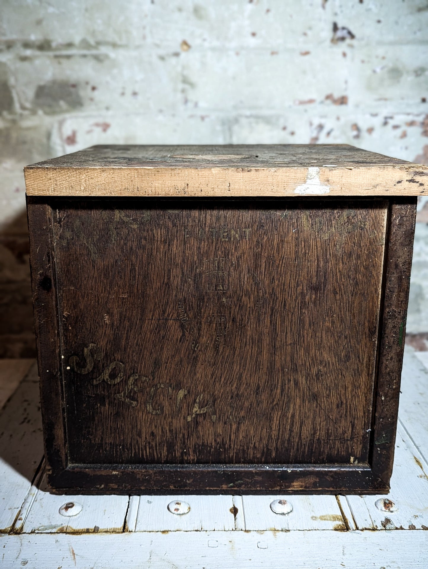 A Wonderful Antique Bicycle Shop Repair Kit Advertising Mini Drawers