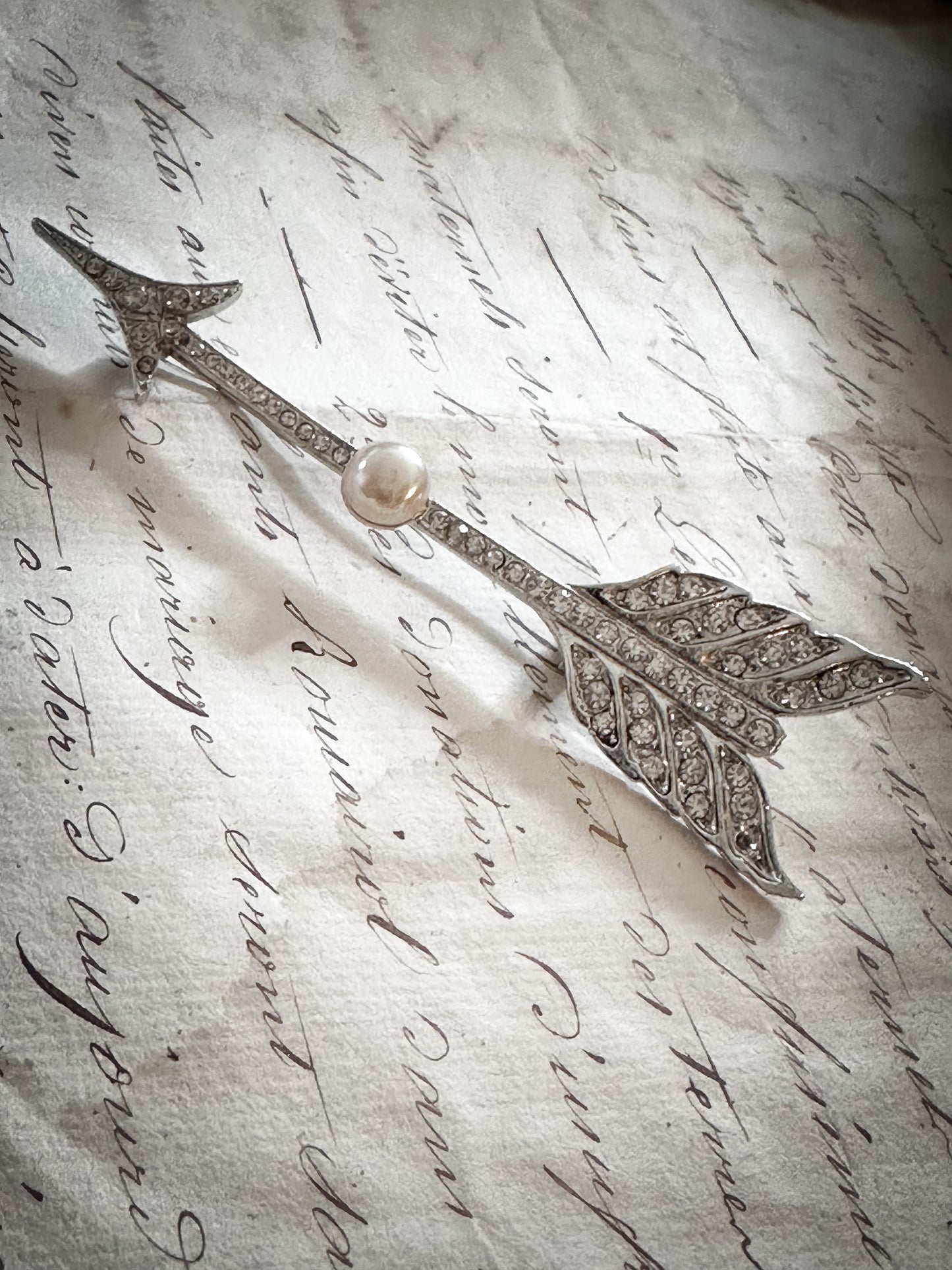 Vintage Butler and Wilson Crystal Cupid’s bow brooch
