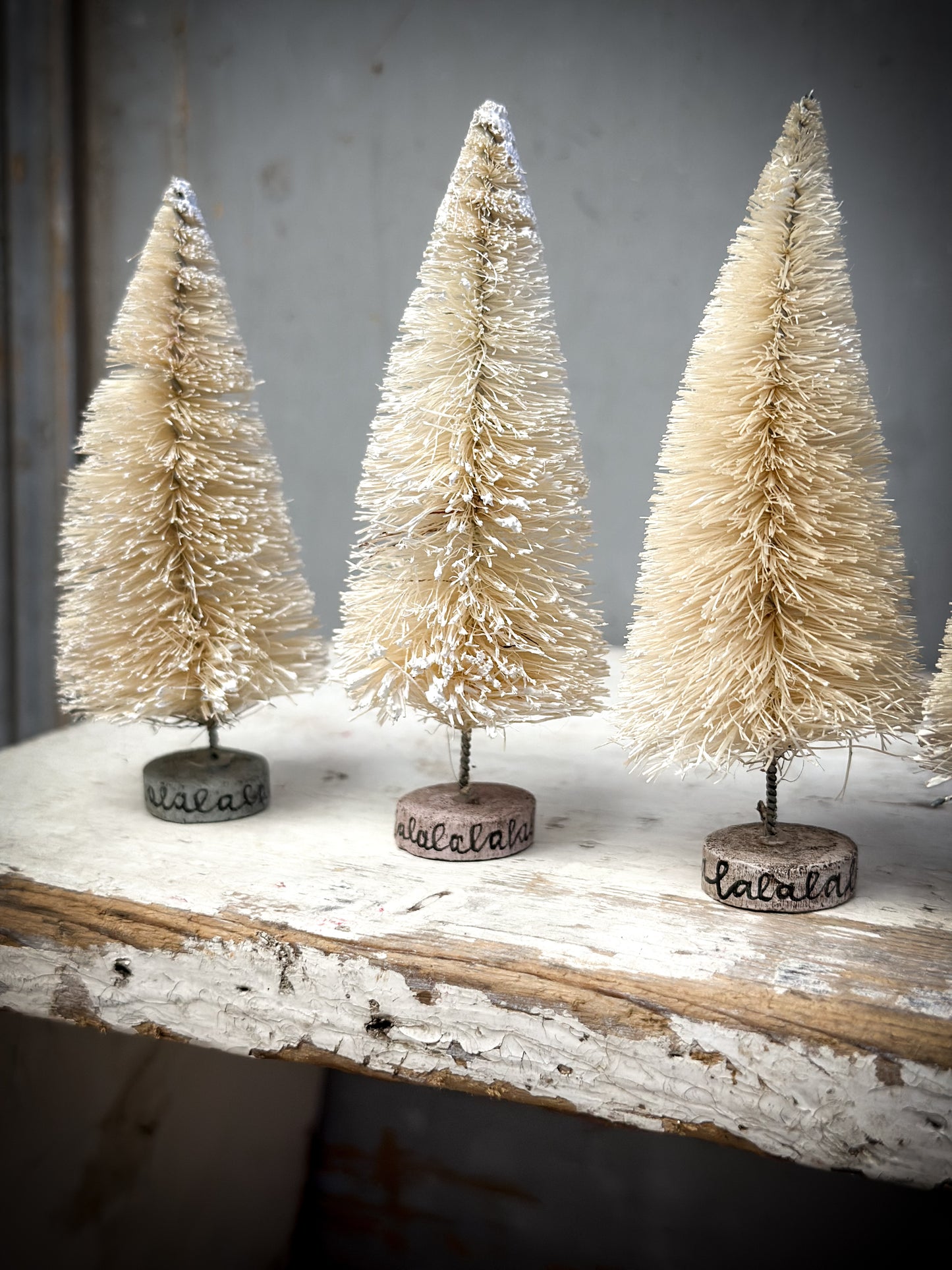 A Tall Painted Bottle Brush Tree “Falalalalalalalala””