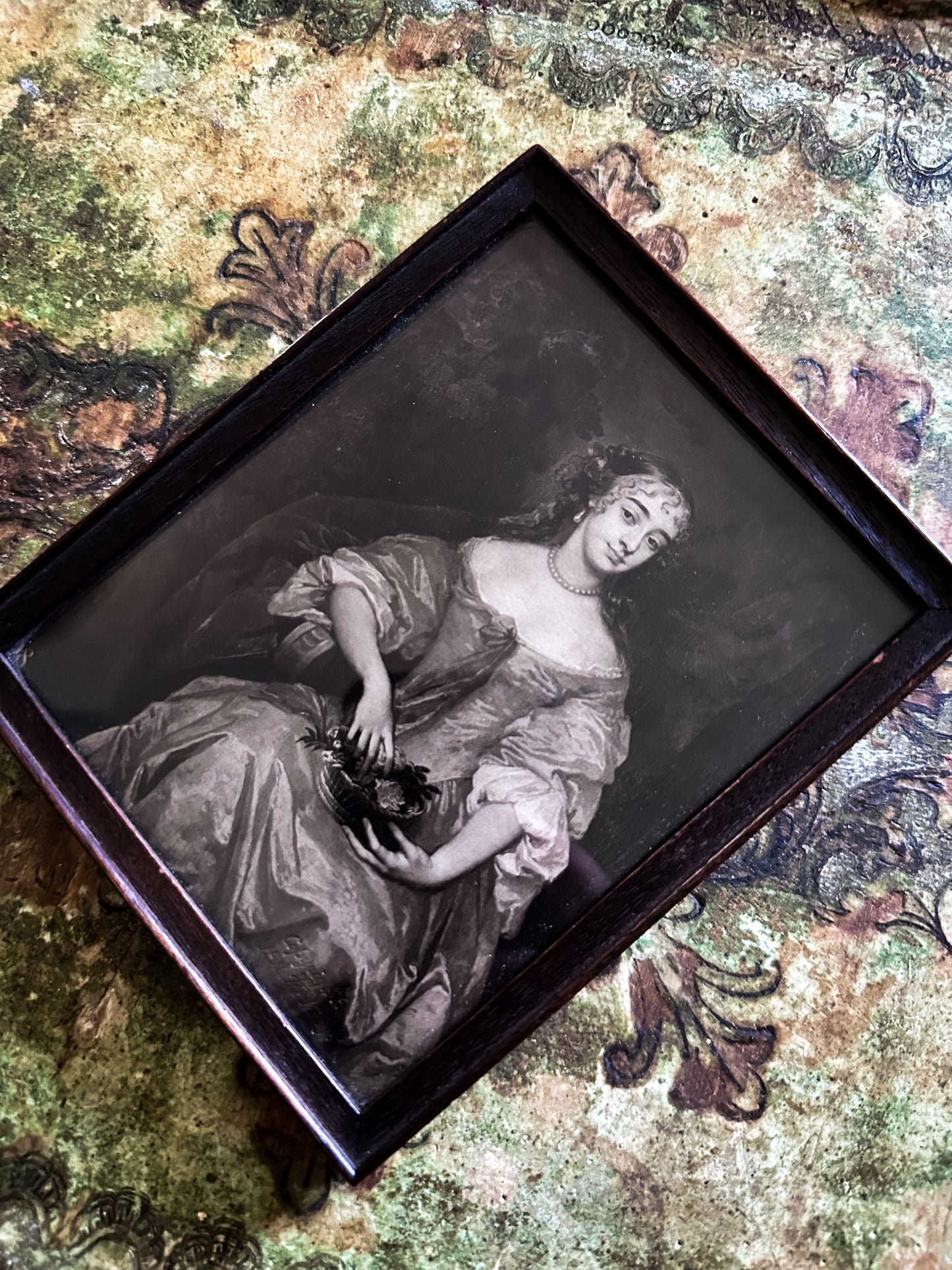 Small Antique Framed Portrait of Lady Denham After Sir Peter Lely