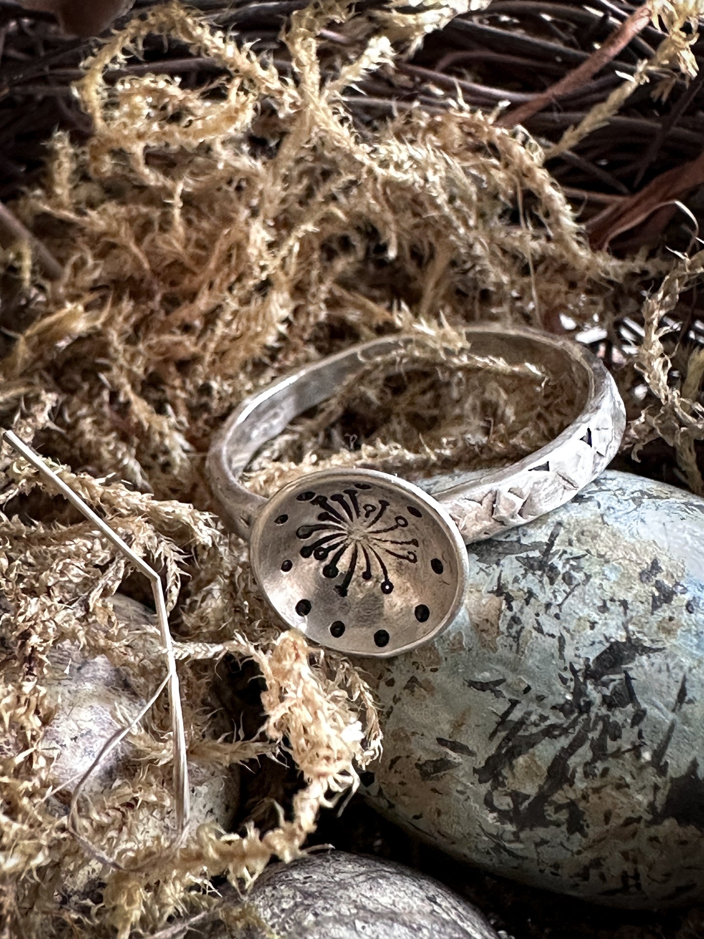 Moonflower Festival Ring Handmade Sterling Silver Wildflower Ring