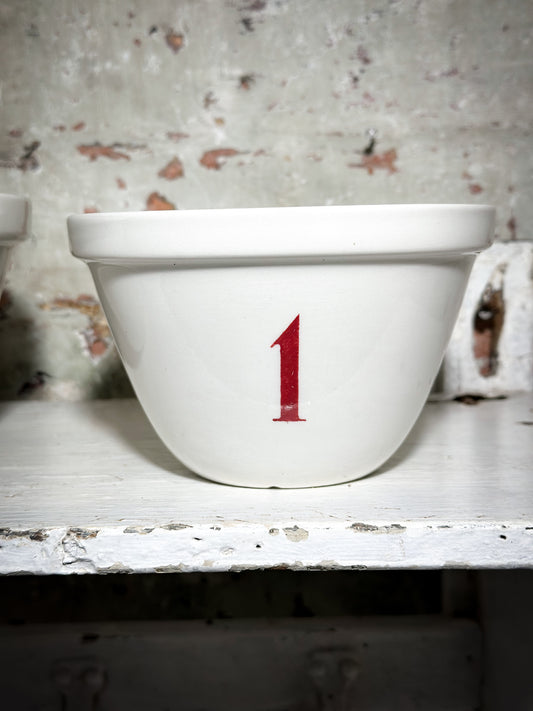 A Vintage Burleigh Pudding Bowl With Red Transfer Ware No.1