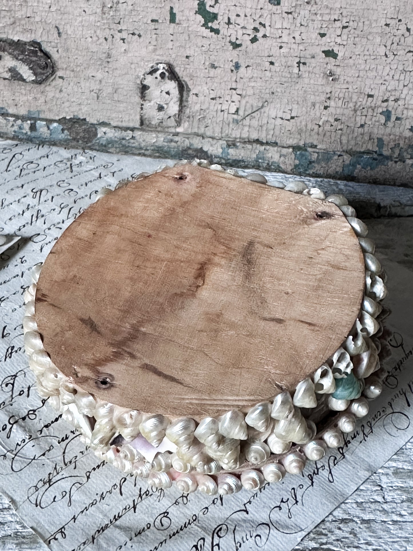 Antique Shell Art Jewellery Box – Decorative Coastal Trinket Box