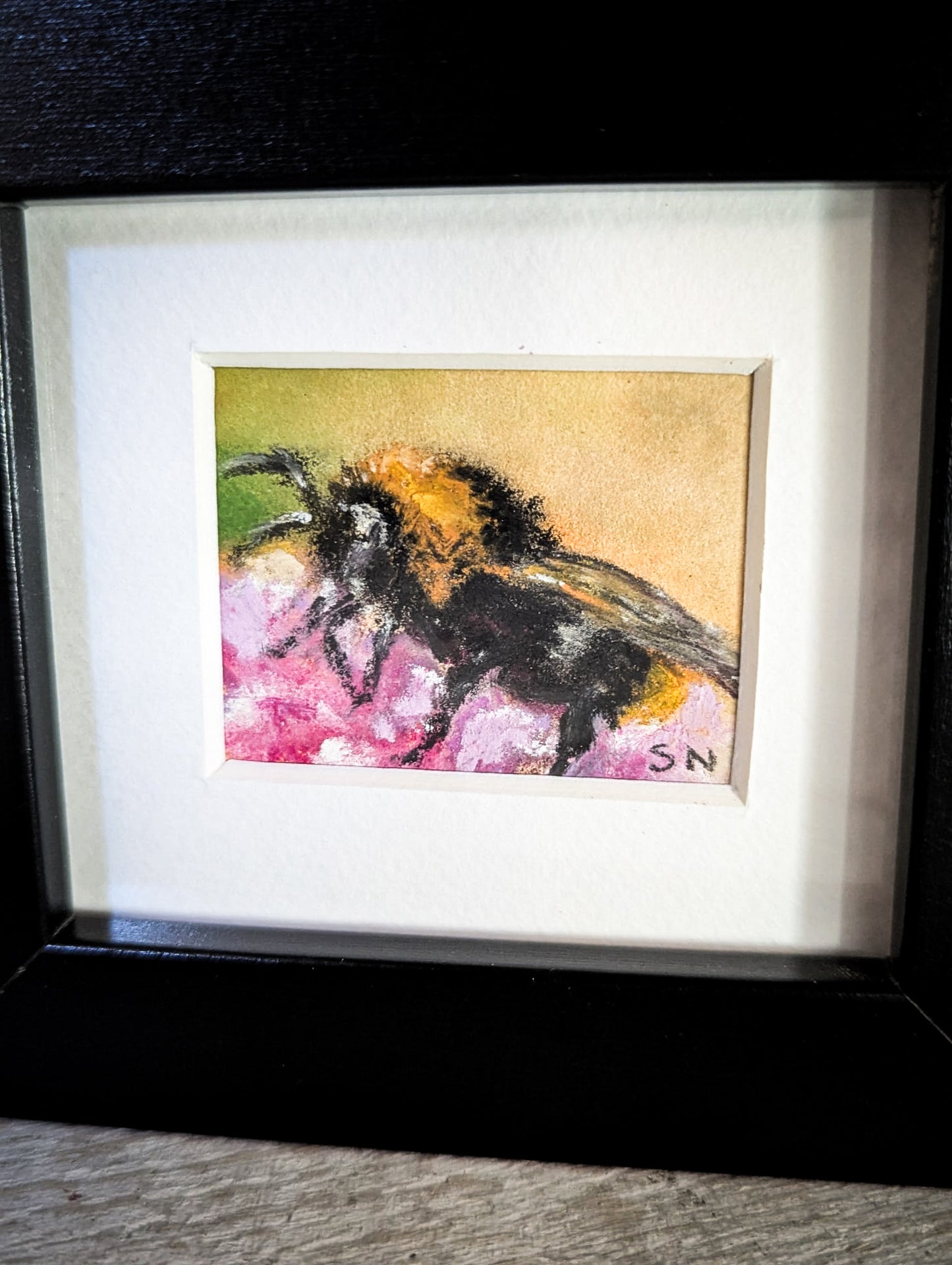 An original miniature artwork by Steven Nicholas “Bee Mine”