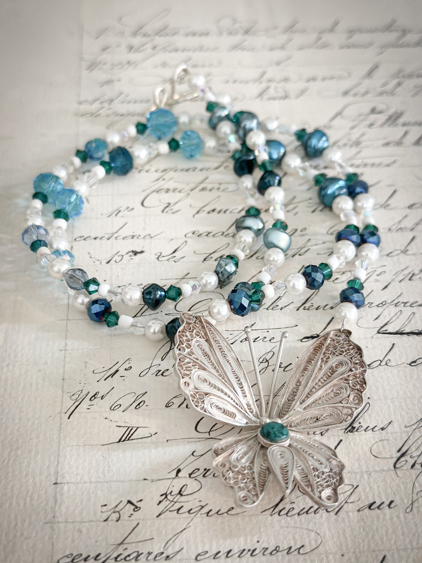 Found Object Art Deco Dress Clip with Cherub Necklace by Jealous Moon Jewellery