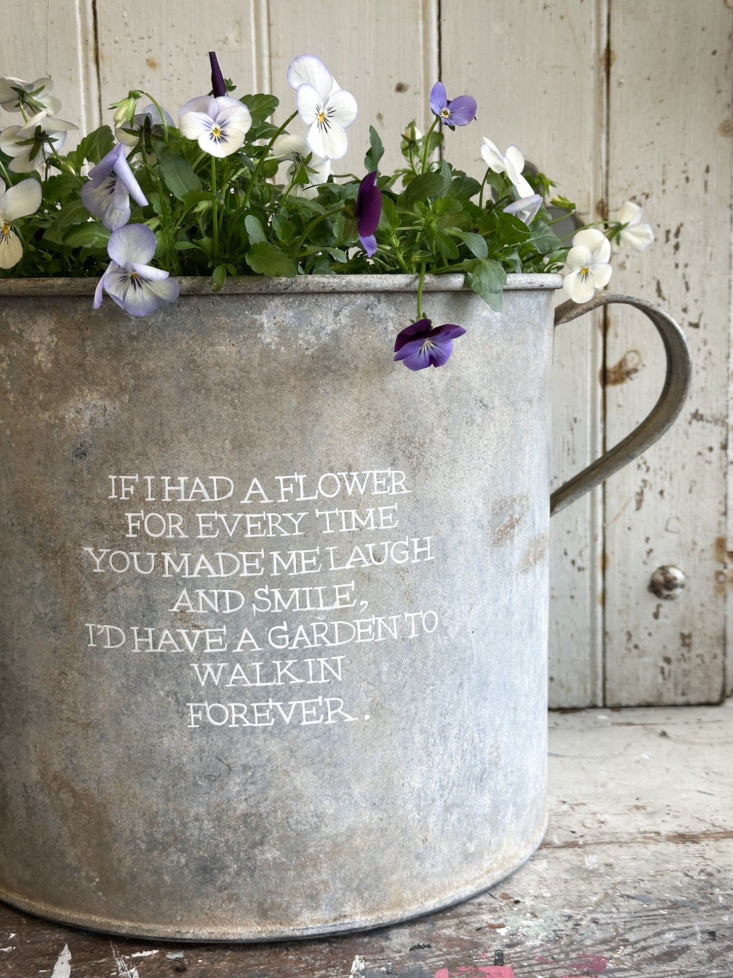 “If I had a Flower” Galvanised Garden Planter