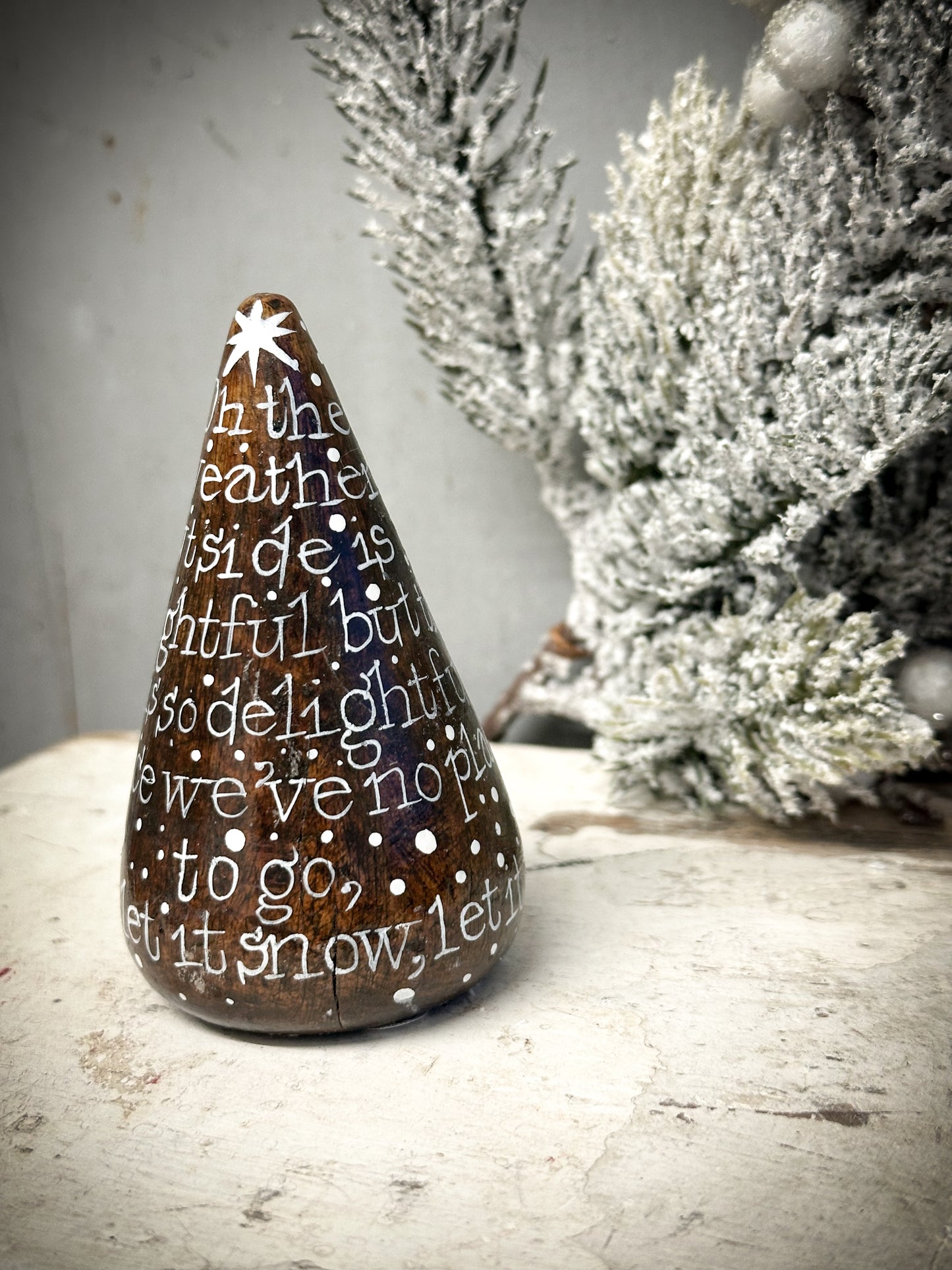 A Large Hand Painted Antique Plumber’s Turnpin “let It Snow”