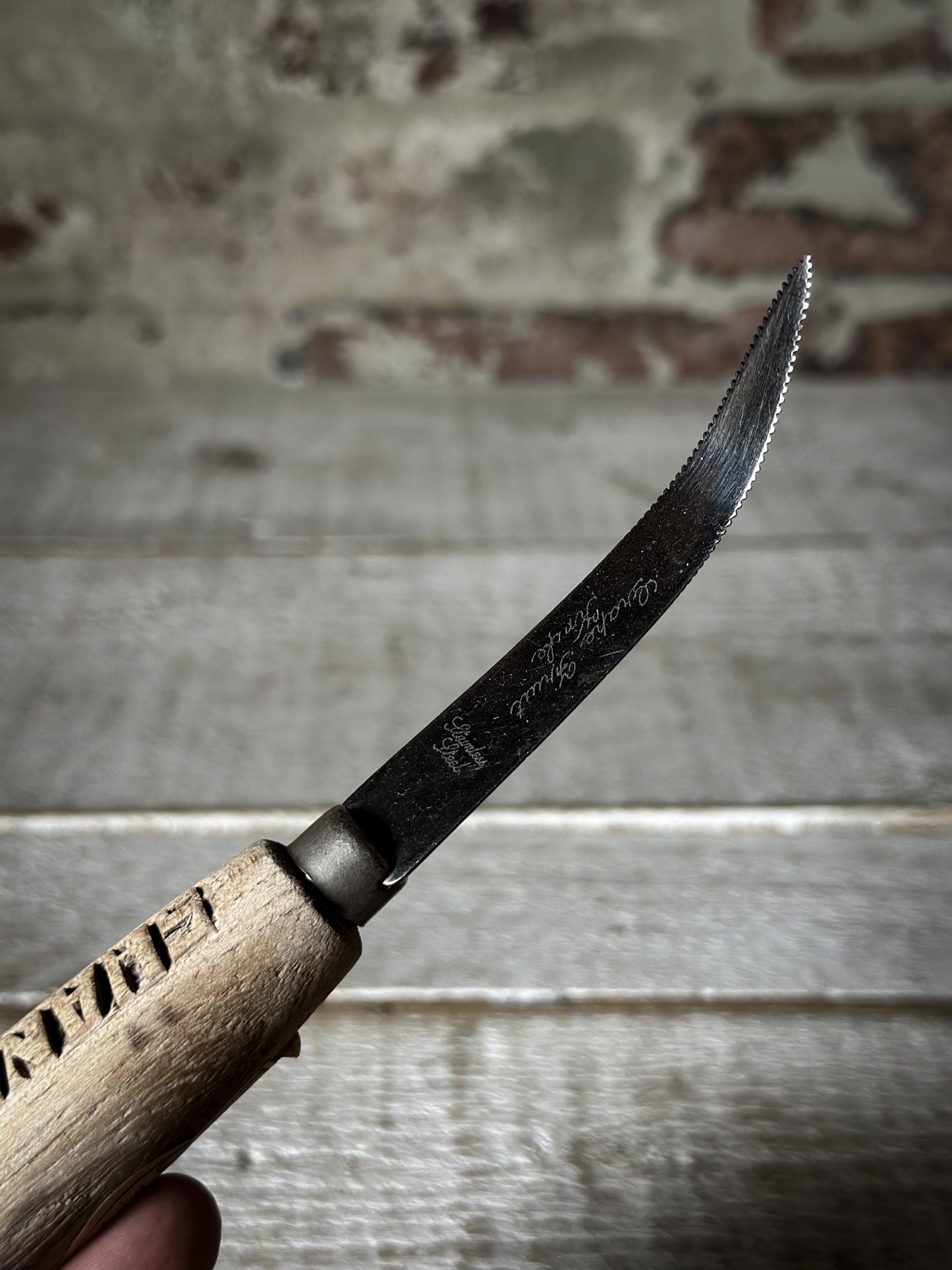 Vintage Treen Grapefruit Knife – wooden Hand-Carved Shanklin Isle of Wight Souvenir