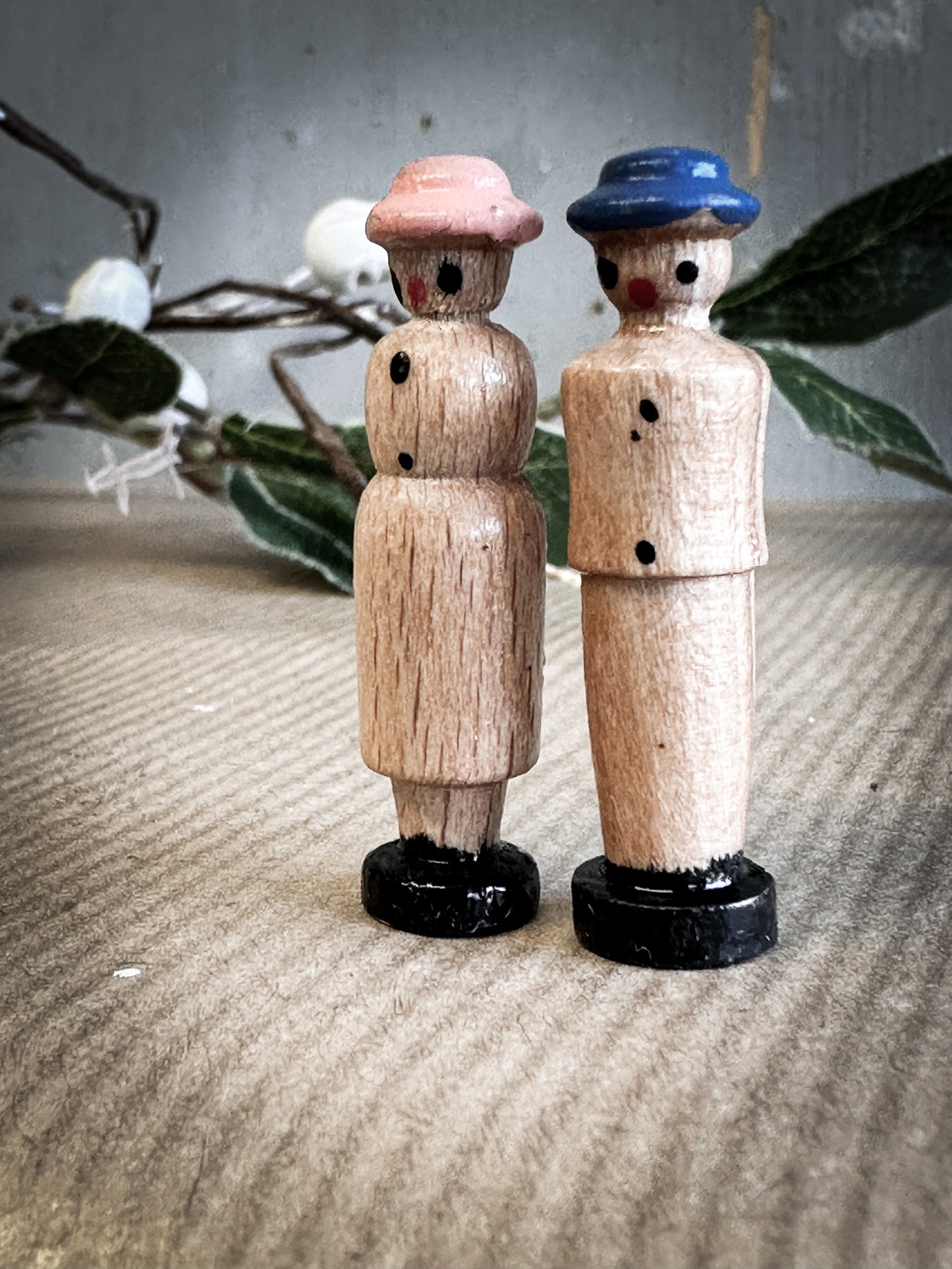 A Vintage German Erzgebirge Lady & Gentleman For A Christmas Putz Village