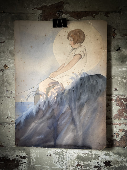 An original child’s watercolour painting circa 1920