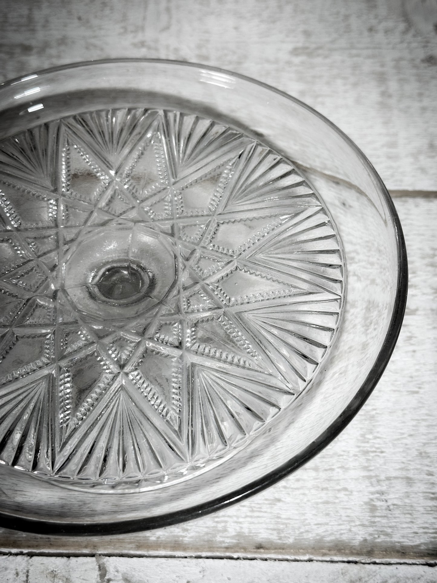 Pressed Glass Vintage Cake Stand