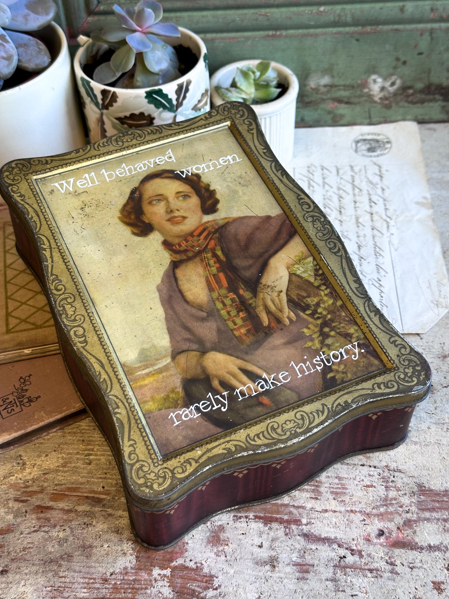 “Well Behaved Women…” – 1930s Vintage Biscuit Tin