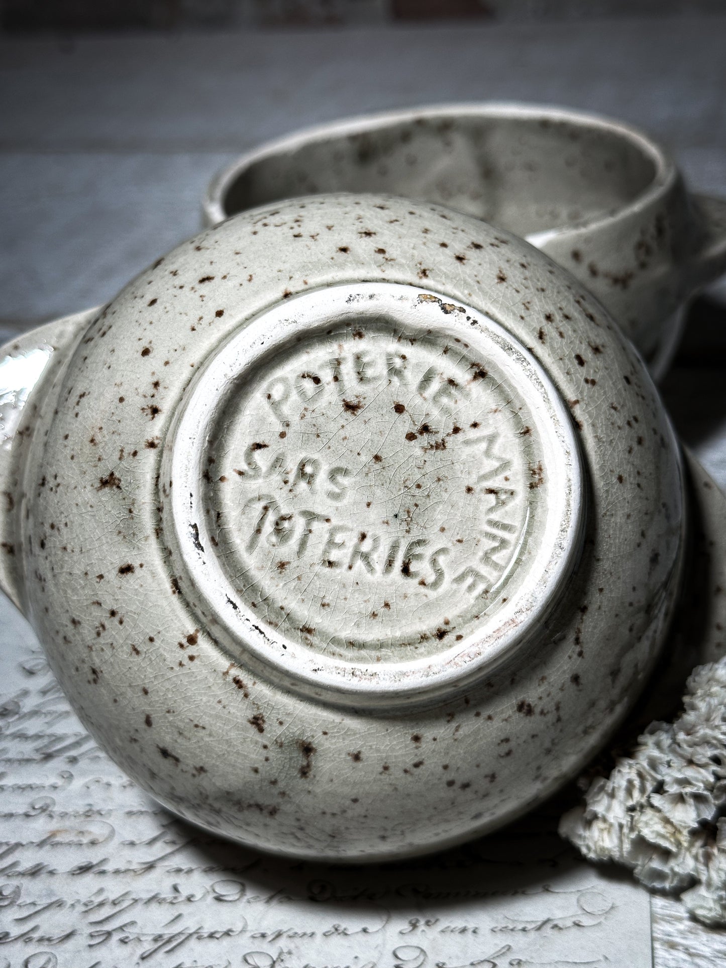 Vintage French Speckle Glazed Stoneware bowls