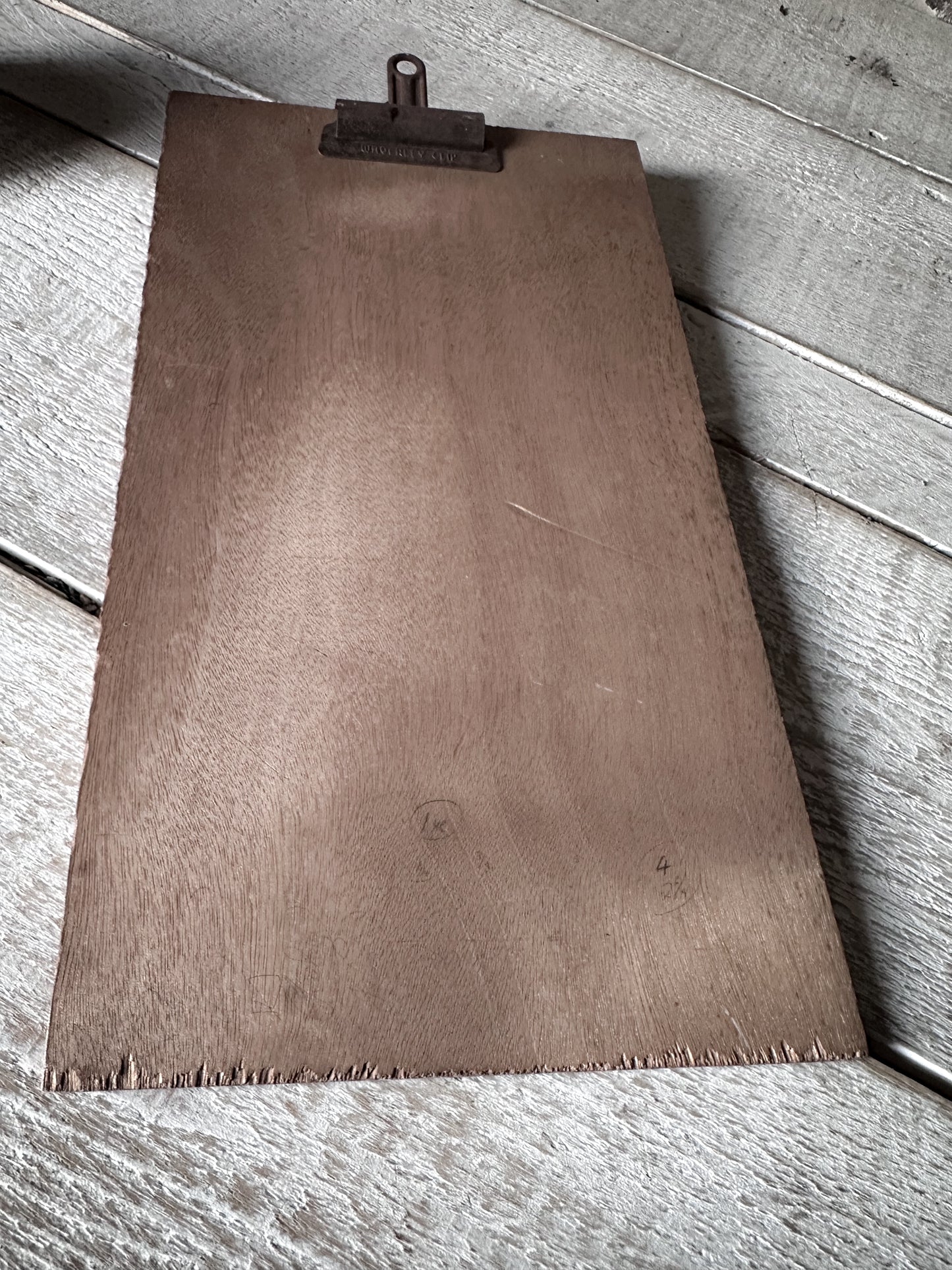 Antique Industrial Cast Iron 10 Inch Paper Clip Board | Early 20th Century Office Memorandum Holder