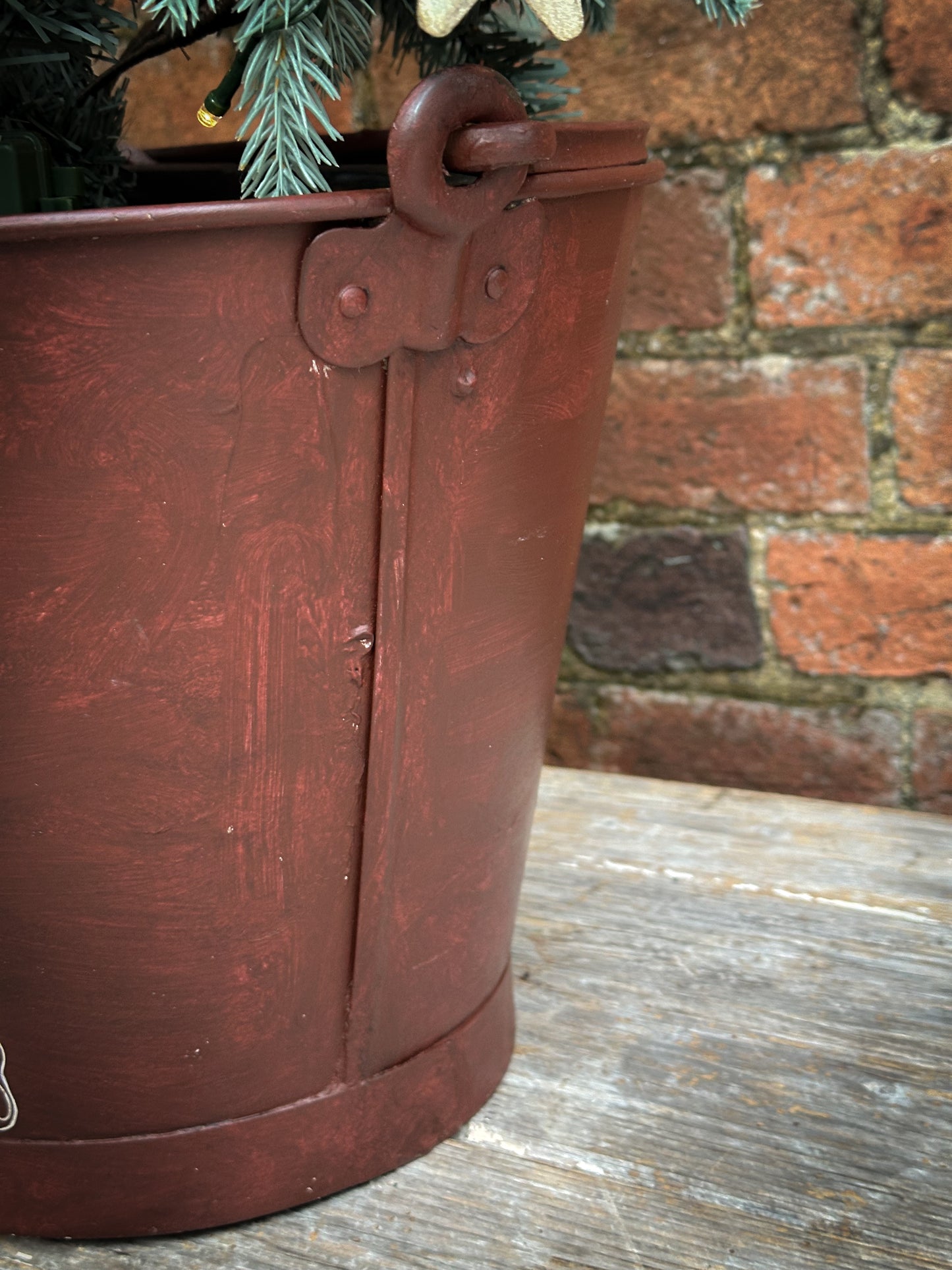 A beautiful heirloom vintage galvanised bucket hand painted using traditional sign writer’s techniques and materials