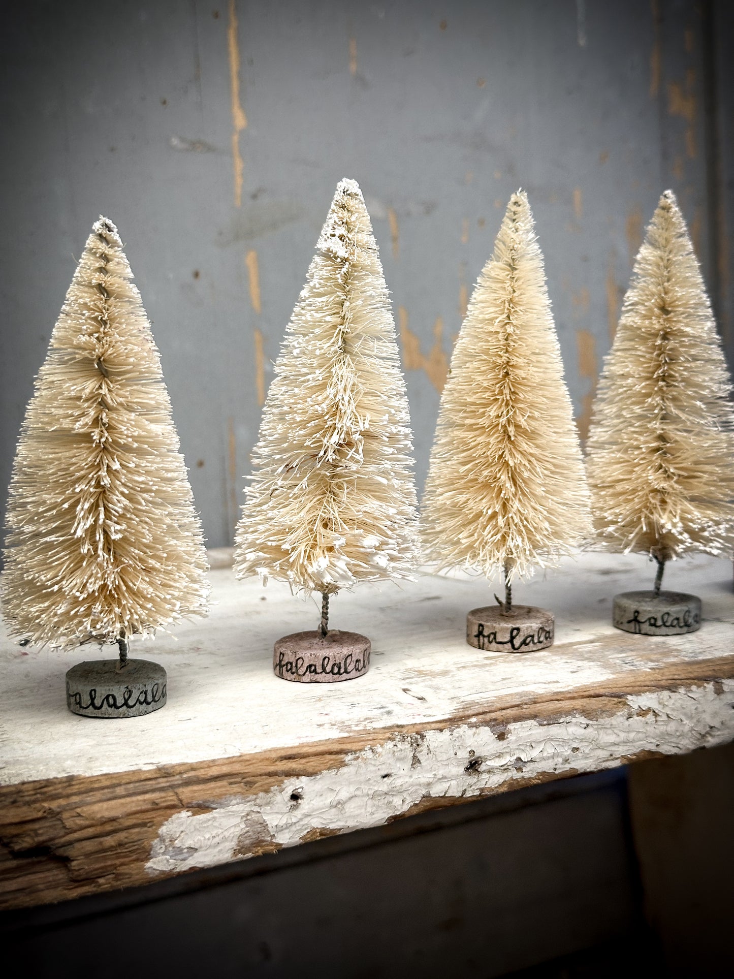 A Tall Painted Bottle Brush Tree “Falalalalalalalala””