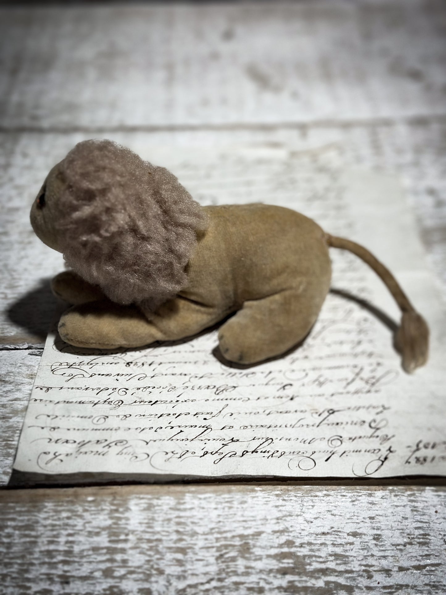 Antique Velveteen Lion Toy