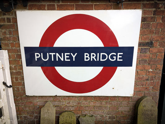 An Original London Underground Enamel Platform Station sign Putney Bridge