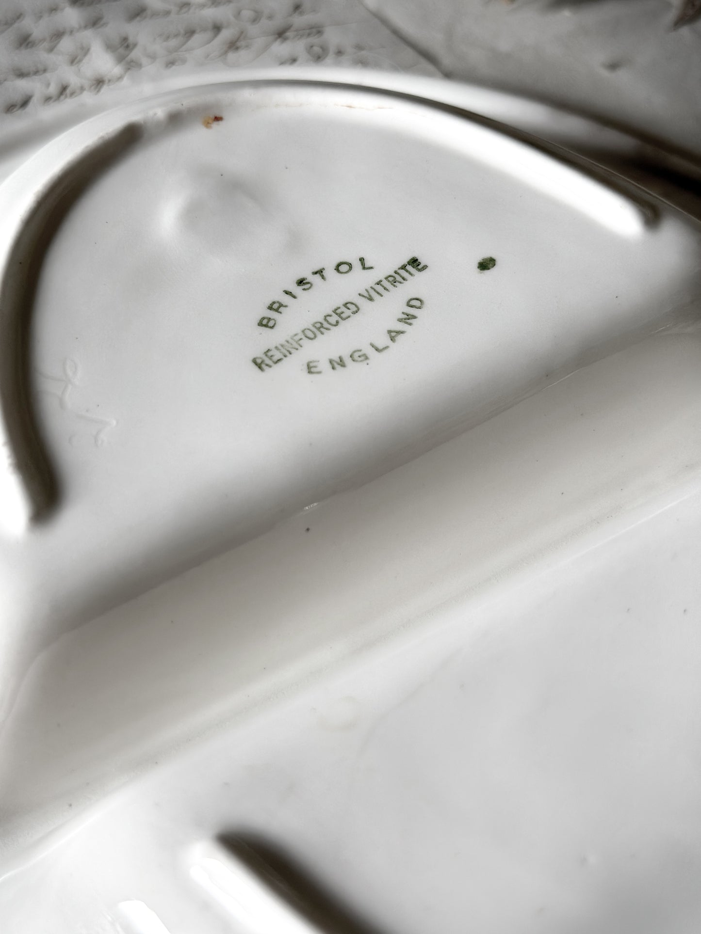 A Bristol reinforced vitrite Ironstone divided serving dish