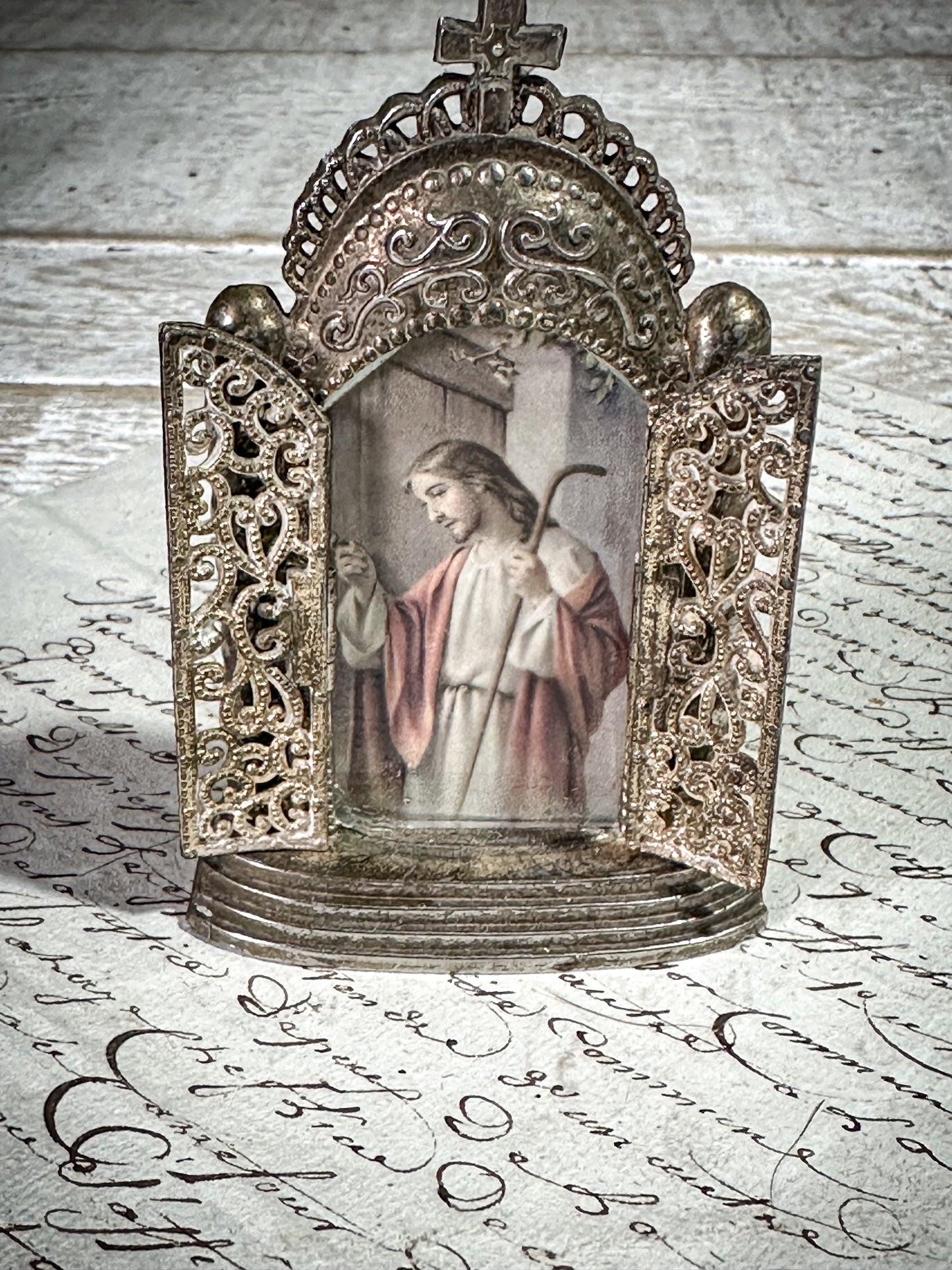 Antique French miniature Shrine