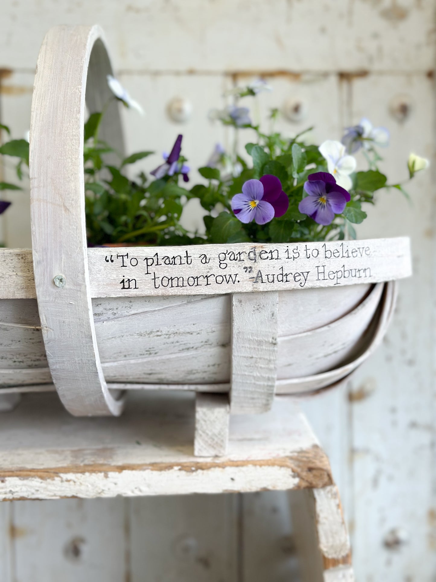 “To Plant a Garden” Hand Painted Sussex Trug