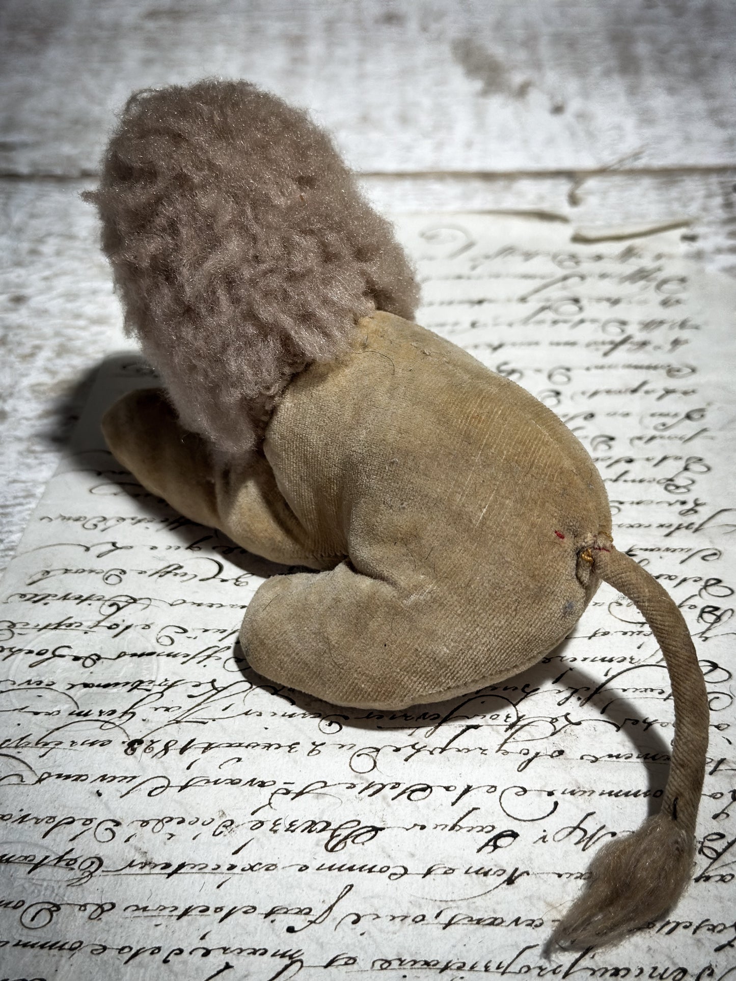 Antique Velveteen Lion Toy