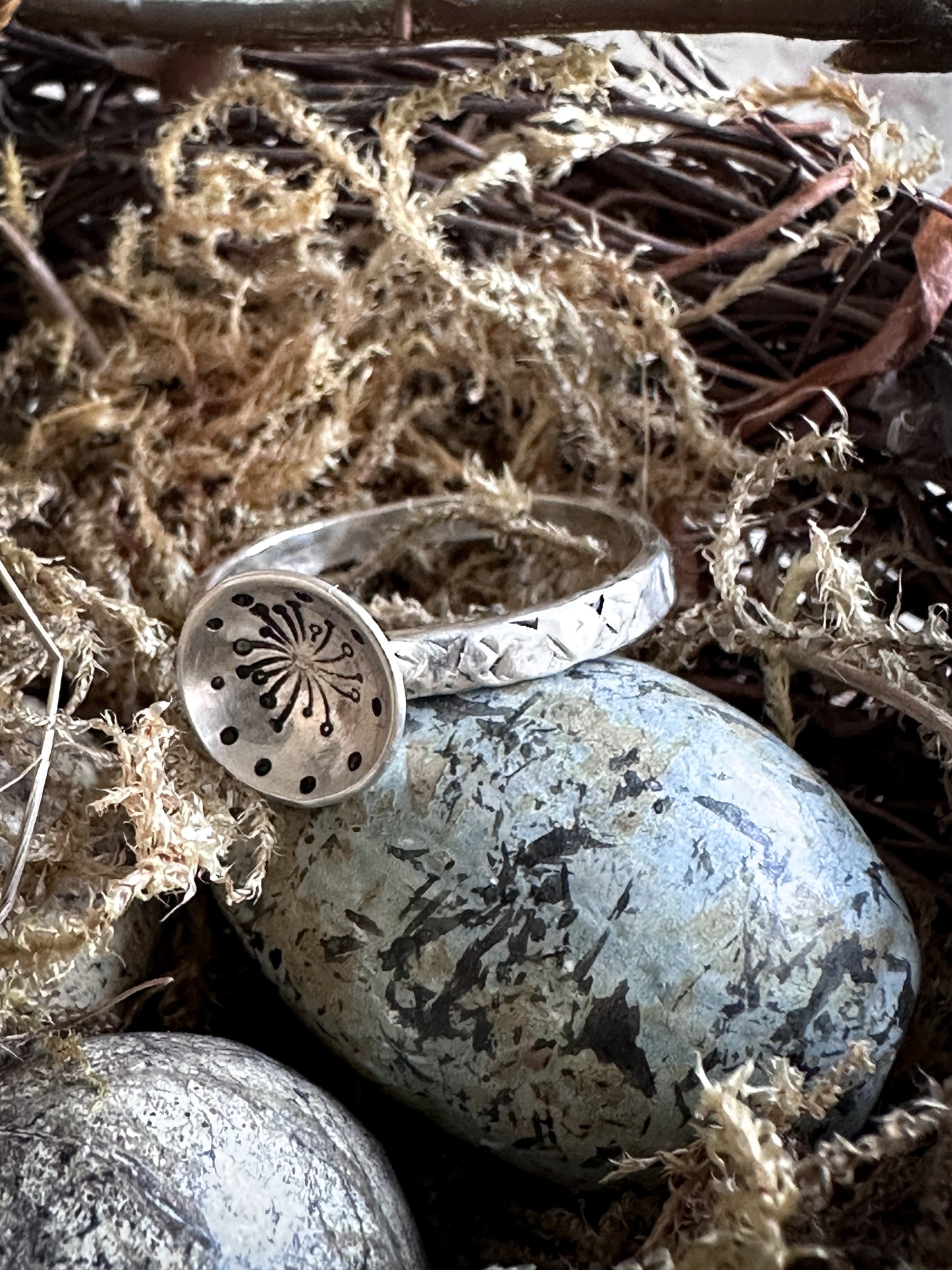 Moonflower Festival Ring Handmade Sterling Silver Wildflower Ring