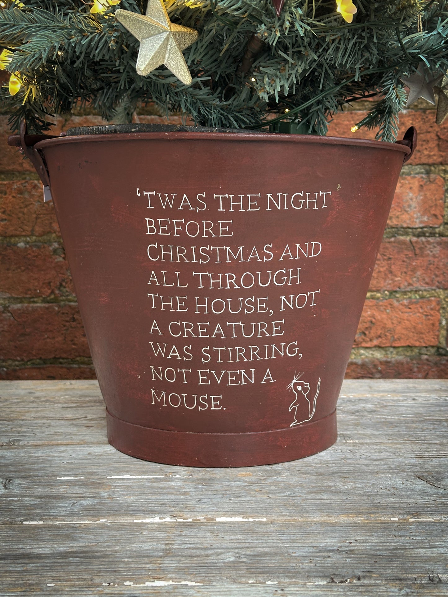 A beautiful heirloom vintage galvanised bucket hand painted using traditional sign writer’s techniques and materials