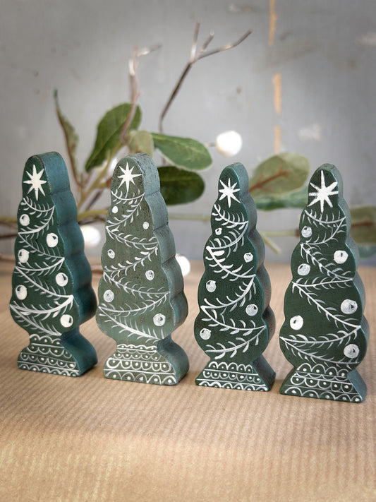 A Vintage German Reworked Erzgebirge Tree For A Christmas Putz Village