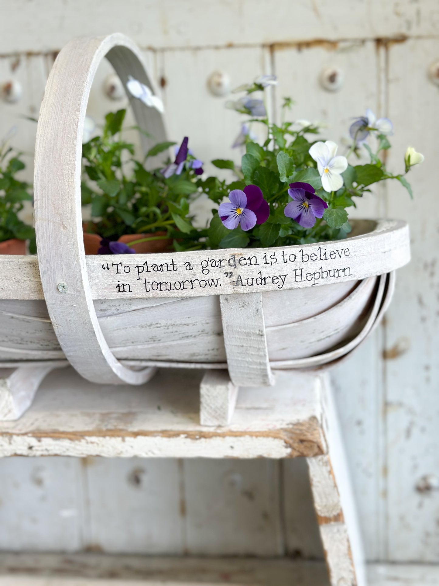 “To Plant a Garden” Hand Painted Sussex Trug