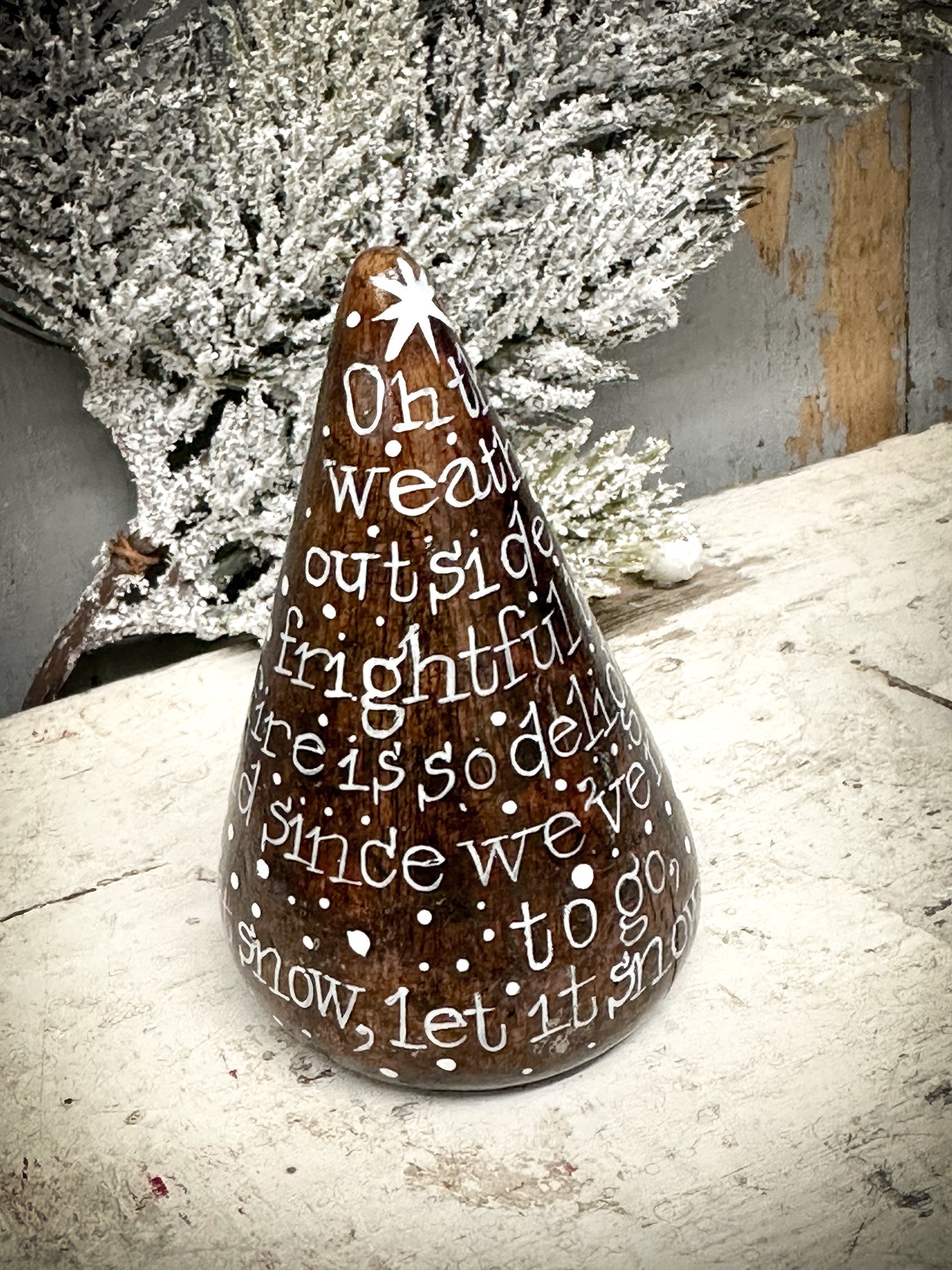 A Large Hand Painted Antique Plumber’s Turnpin “let It Snow”