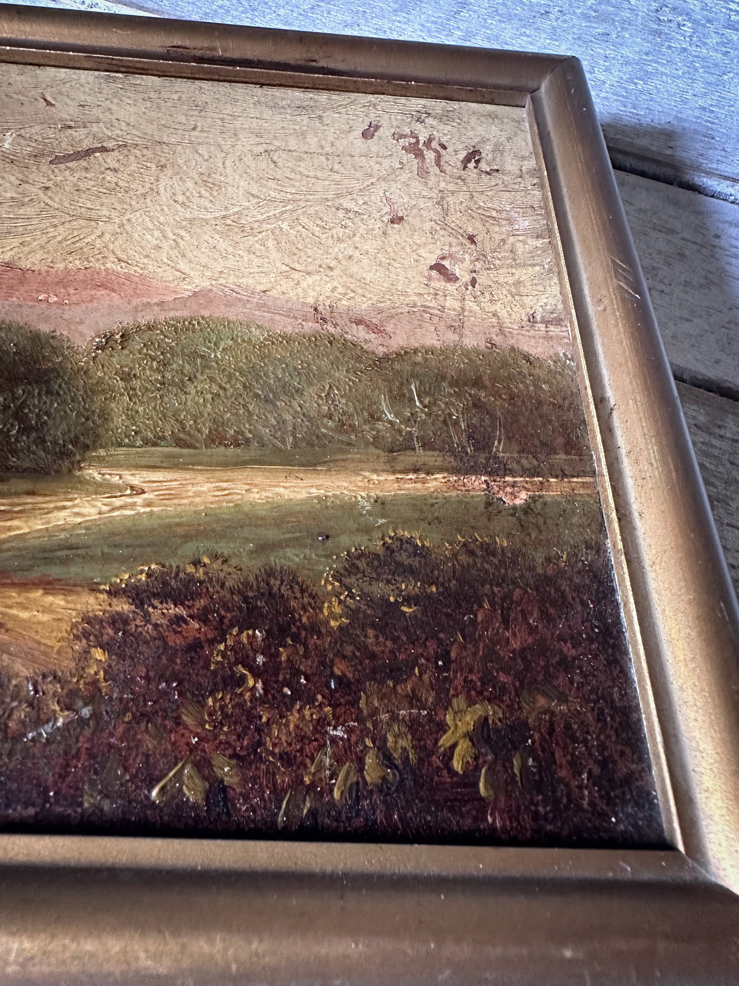 Antique Victorian Oil Painting on Board in Original Frame | Signed Landscape Artwork | c.1880–1900