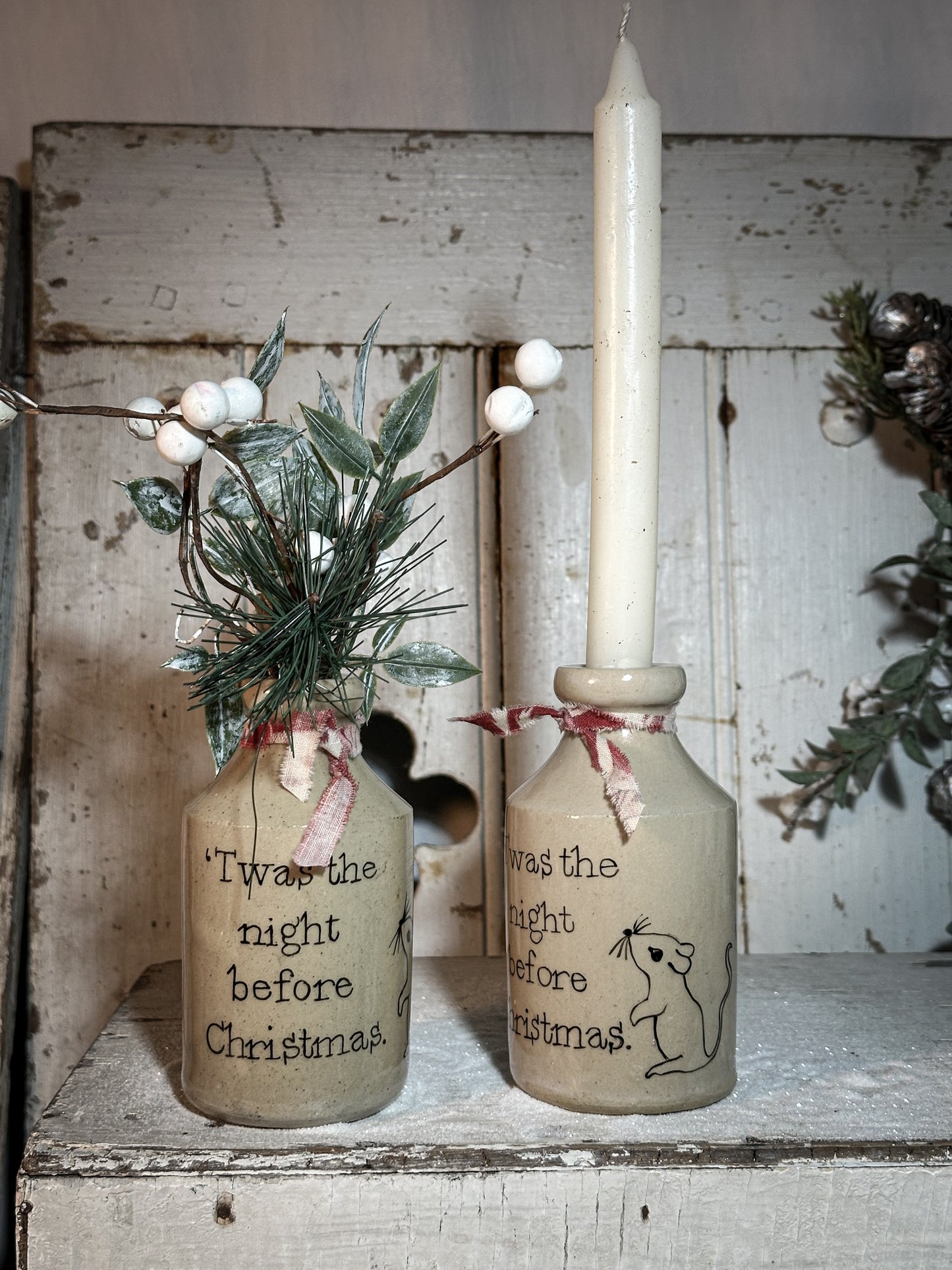 A Victorian unearthed stoneware pottery bottle with a hand painted quote