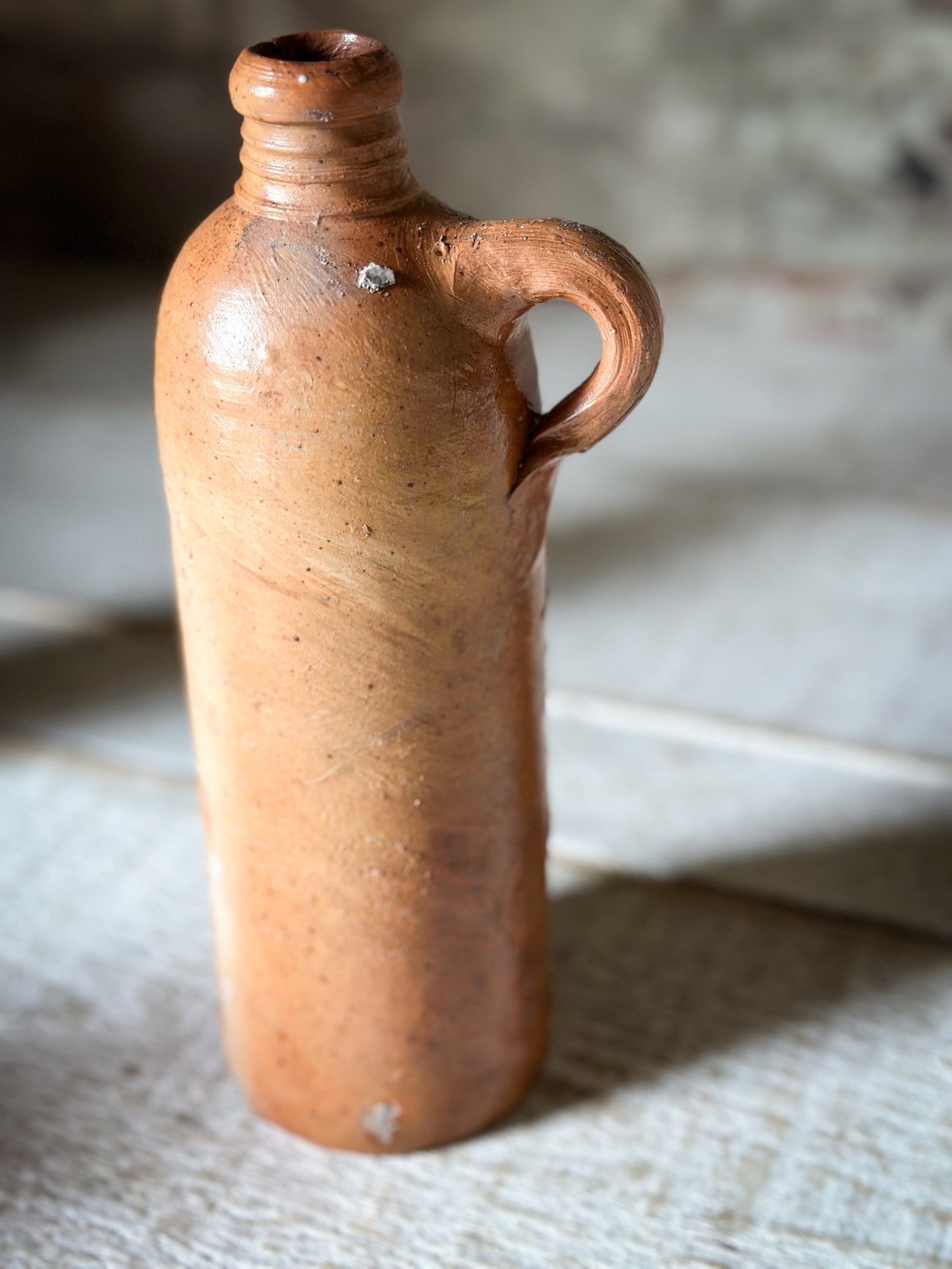 Antique Nassau Stoneware Bottle No. 6 – Salt-Glazed German Mineral Water Jug c.1880–1910