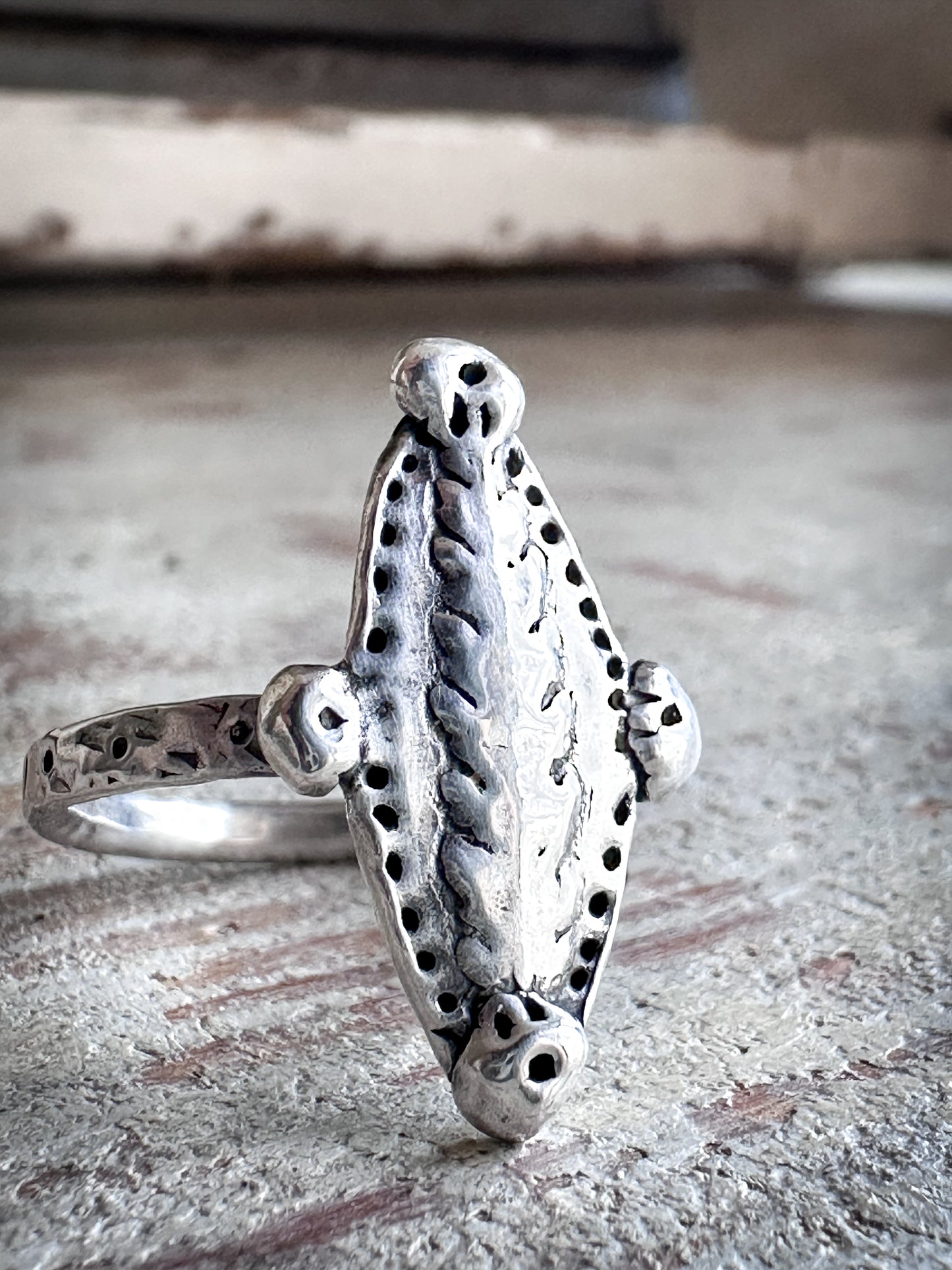Moonlit Fern Ring – Fine Silver Fern from an Antique Wedgwood Sprig