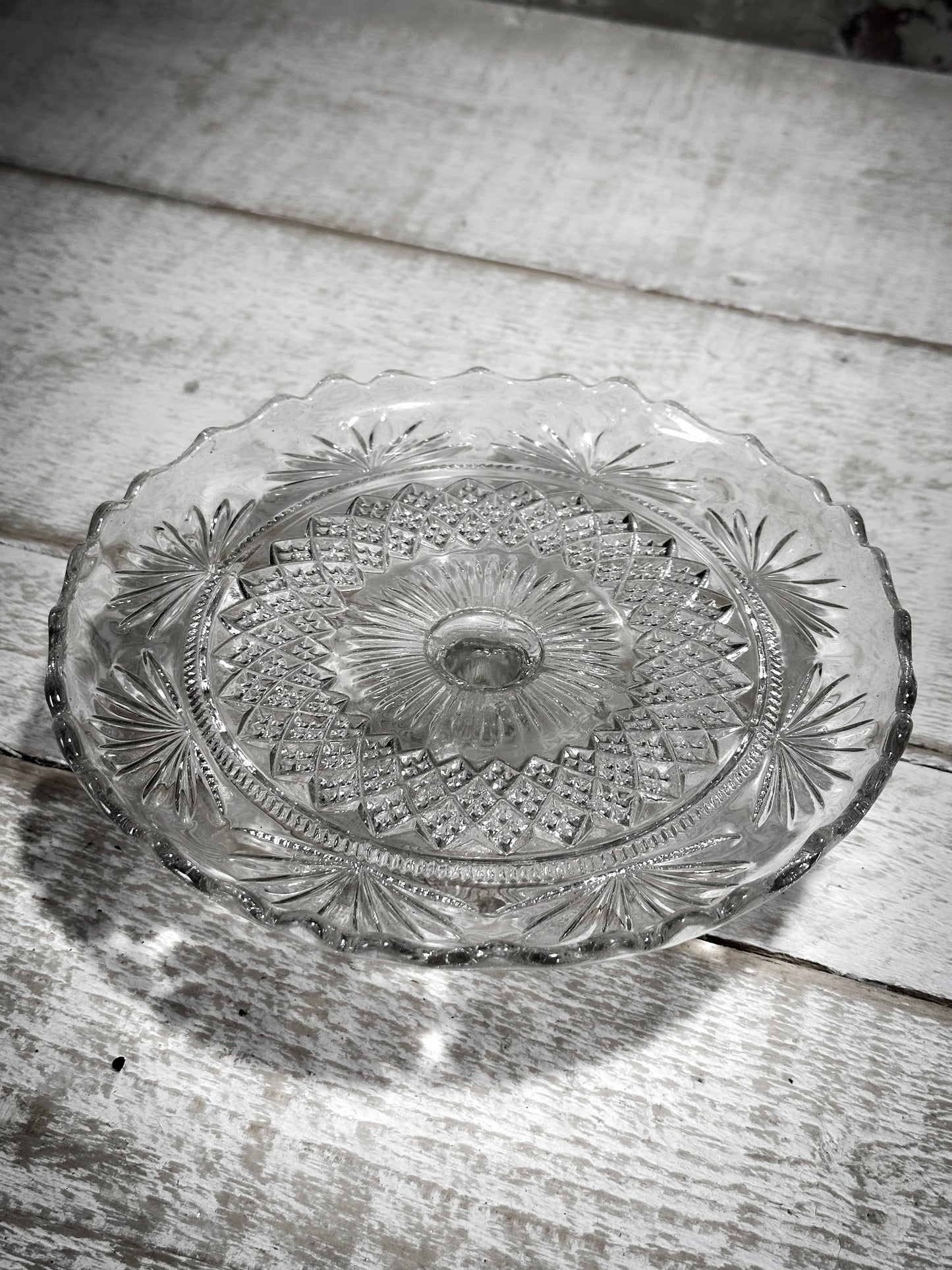 Pressed Glass Vintage Cake Stand