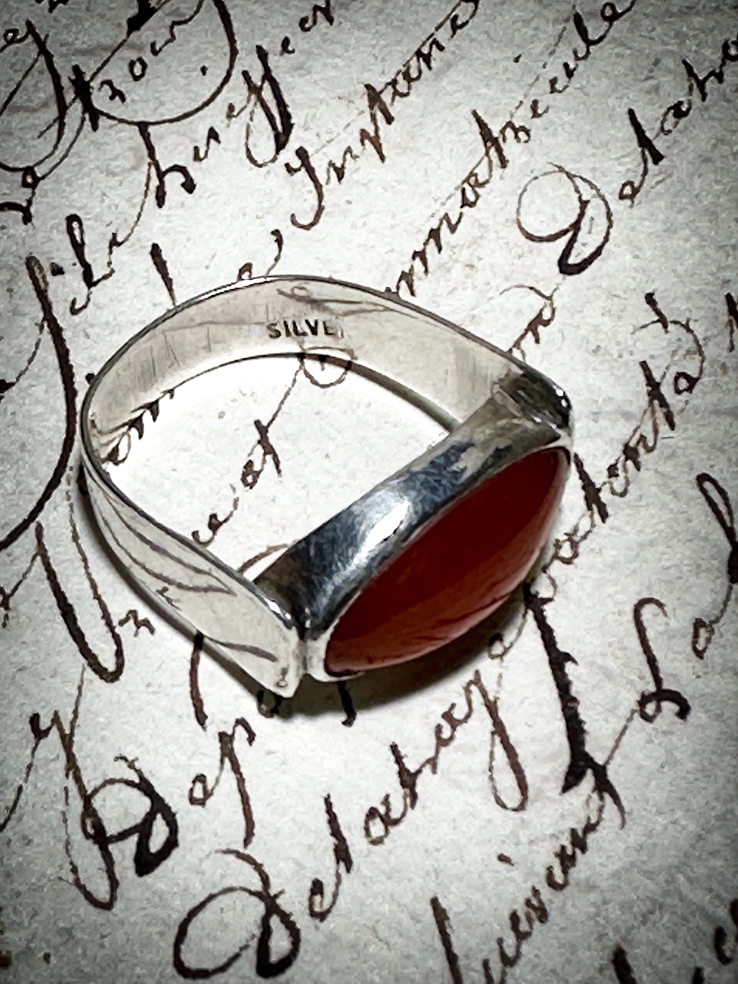 Antique Silver Carnelian Ring