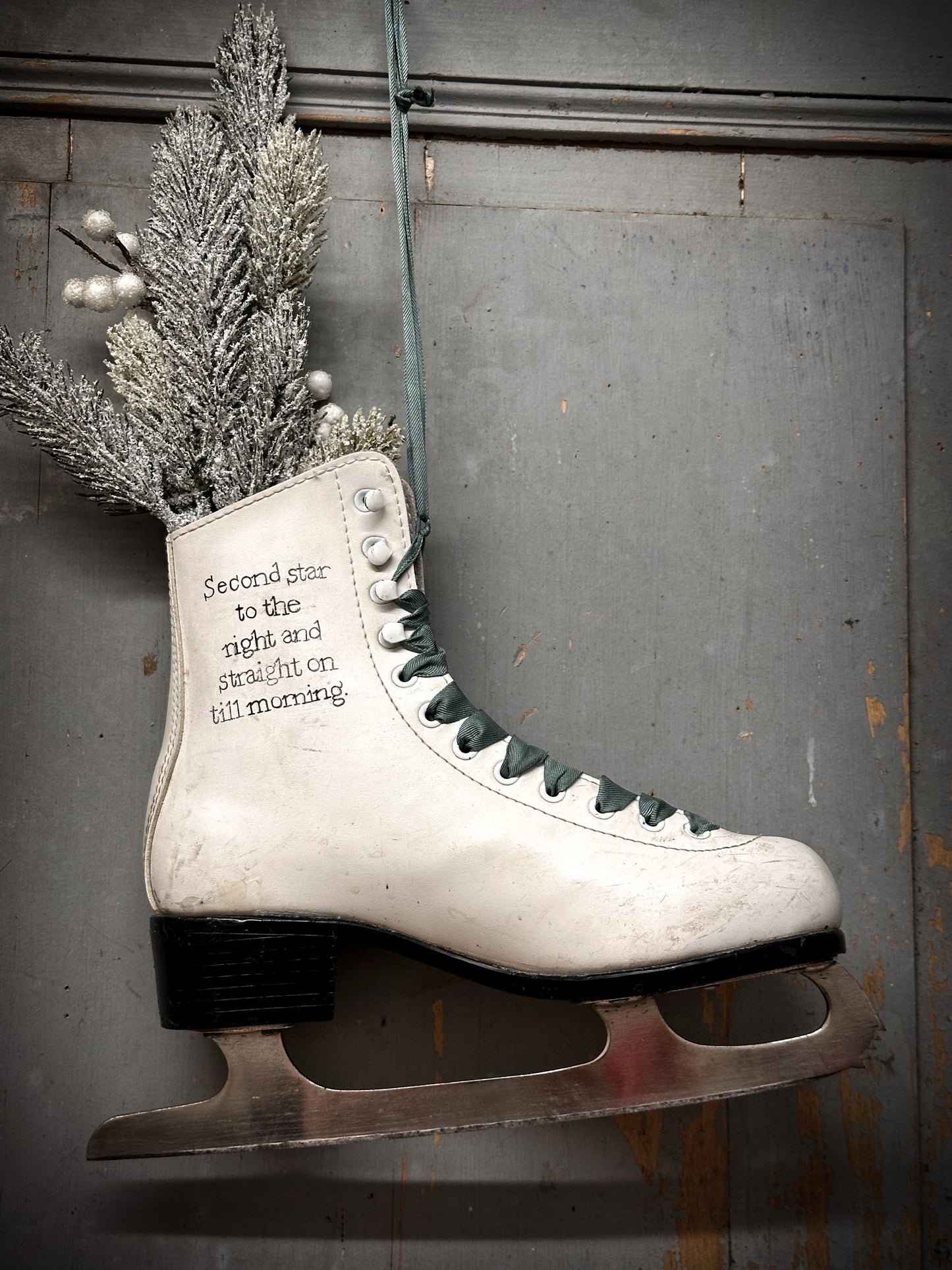 A Beautiful Vintage Christmas Ice Skate Wreath