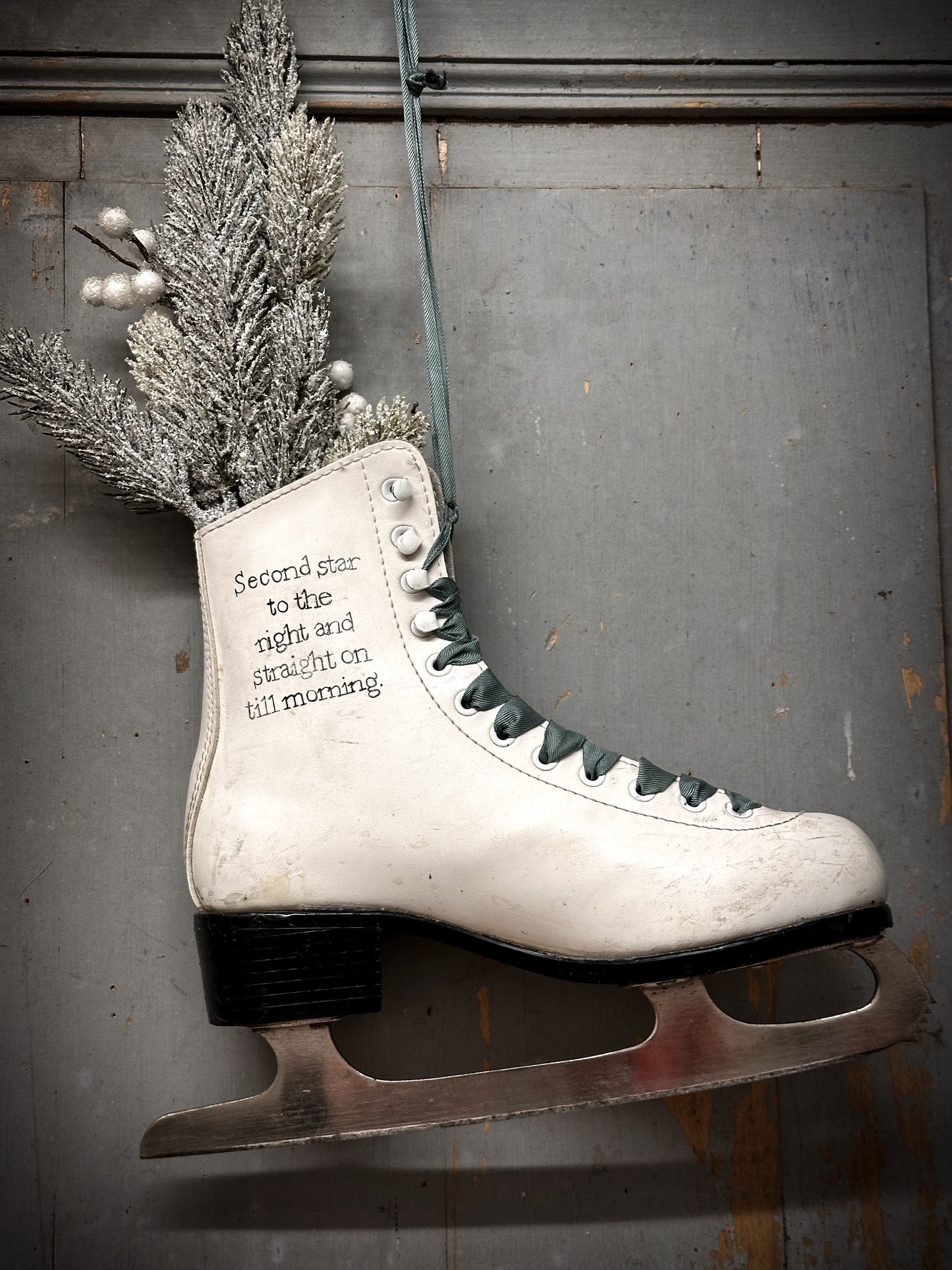 A Beautiful Vintage Christmas Ice Skate Wreath