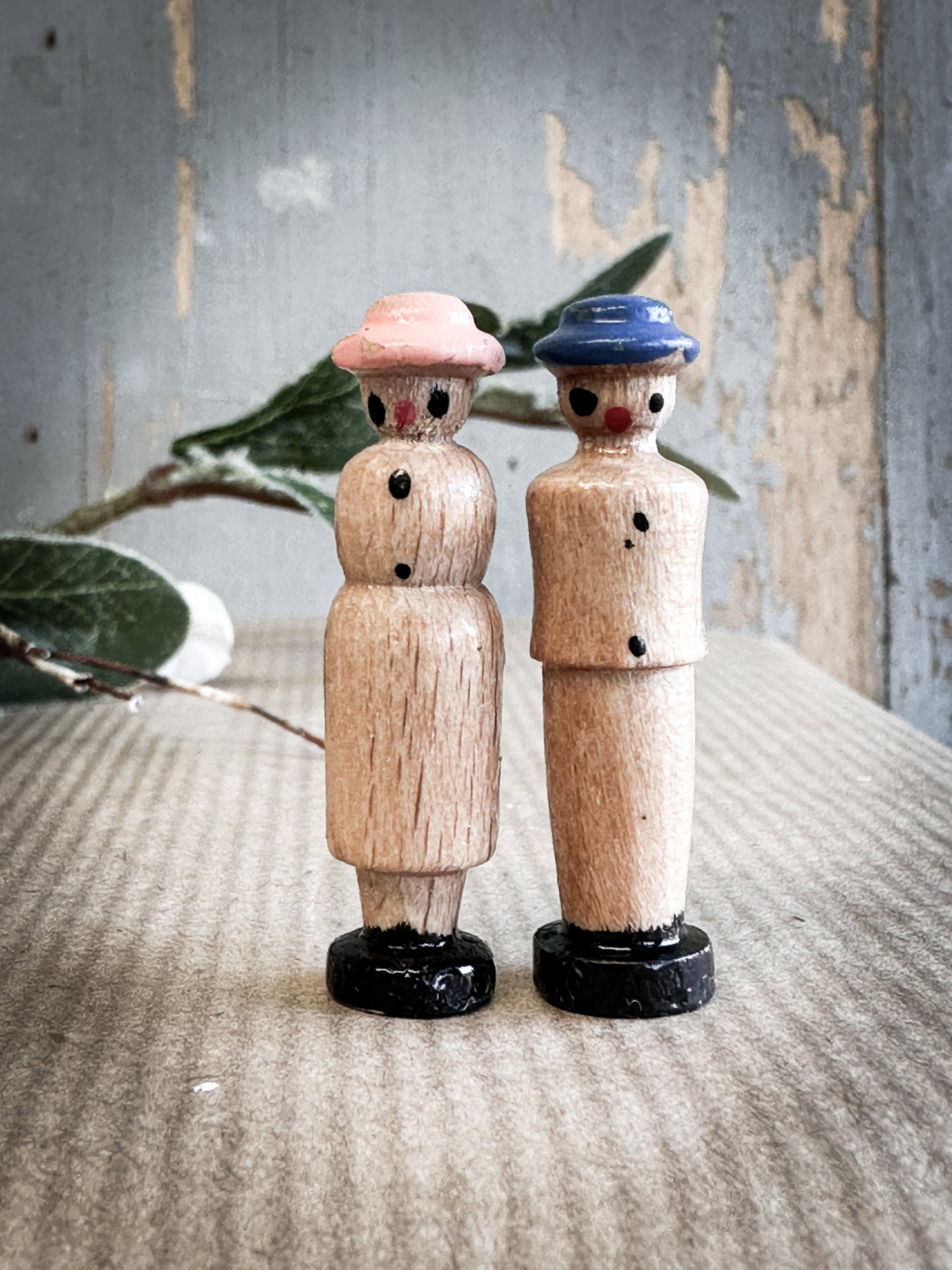 A Vintage German Erzgebirge Lady & Gentleman For A Christmas Putz Village