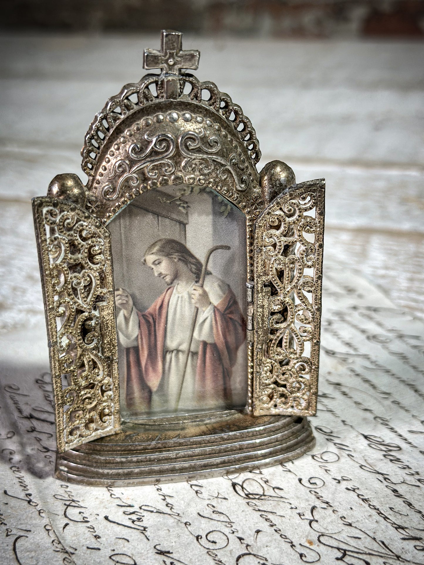 Antique French miniature Shrine