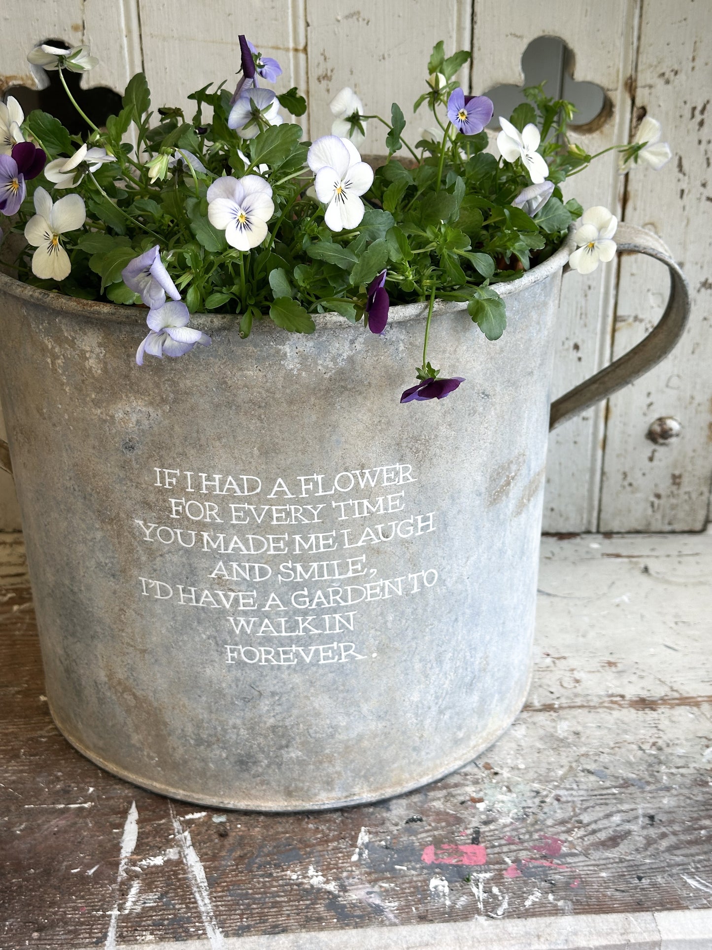 “If I had a Flower” Galvanised Garden Planter