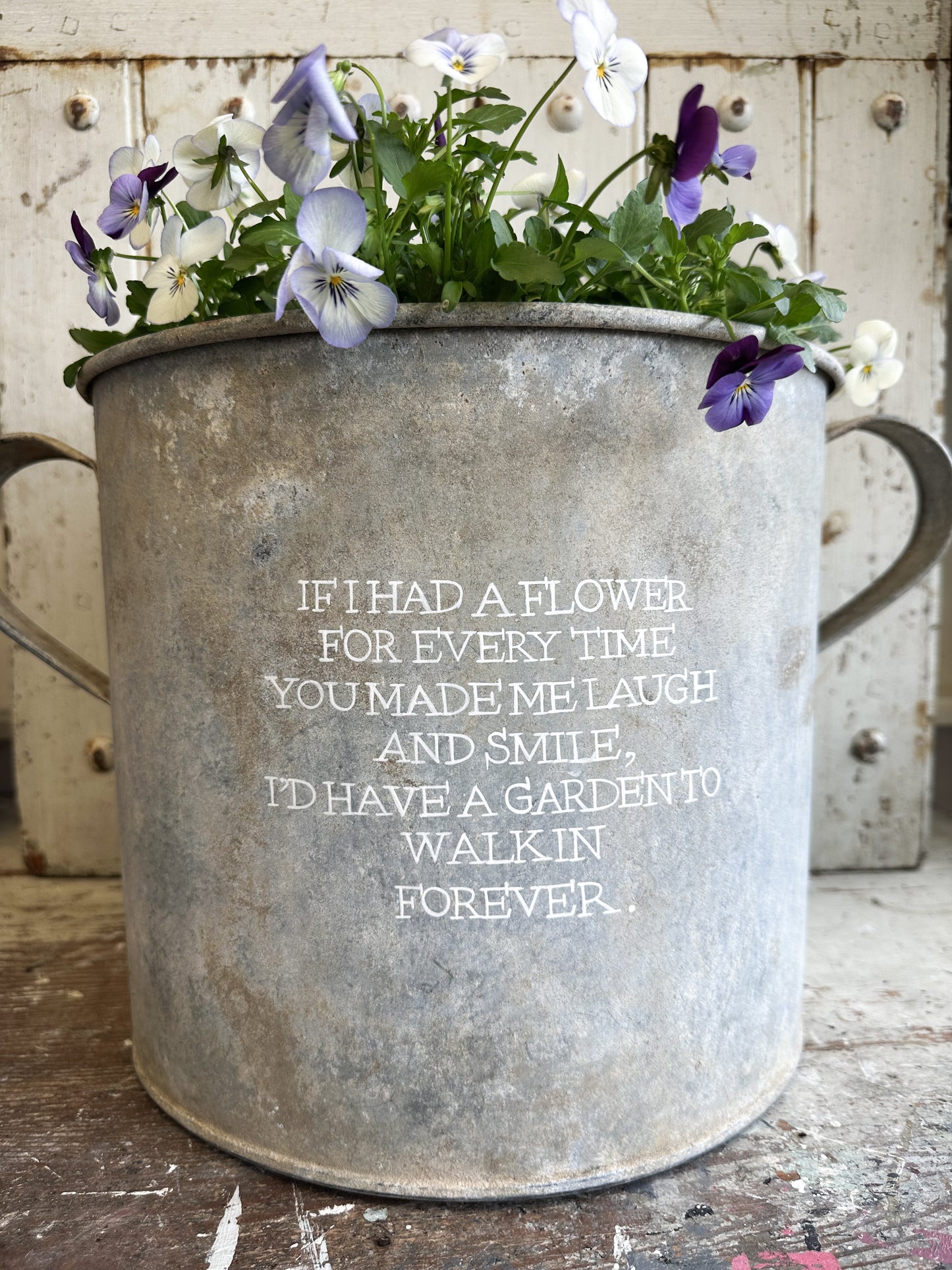 “If I had a Flower” Galvanised Garden Planter