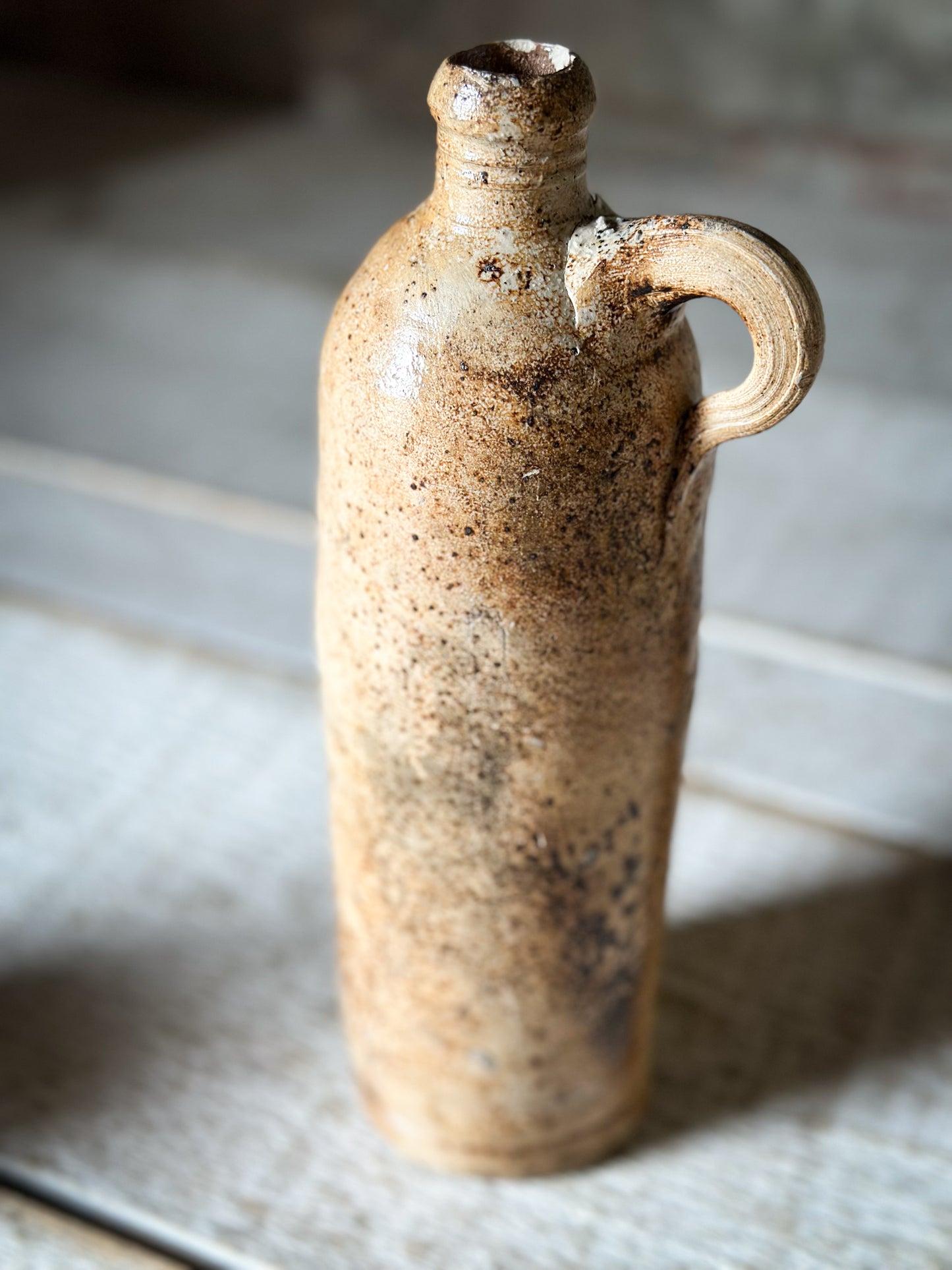 Antique German Nassauer Stoneware Bottle c.1890–1920 | Salt Glazed Bottle | Seit 1848
