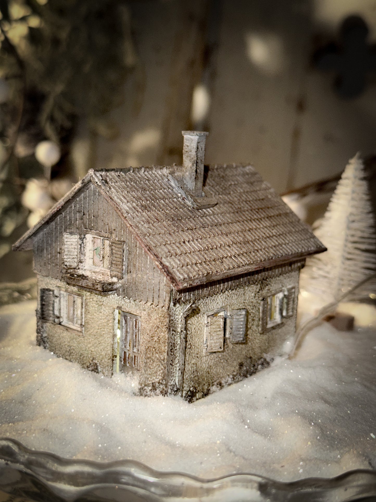 A reworked vintage model German Putz cottage